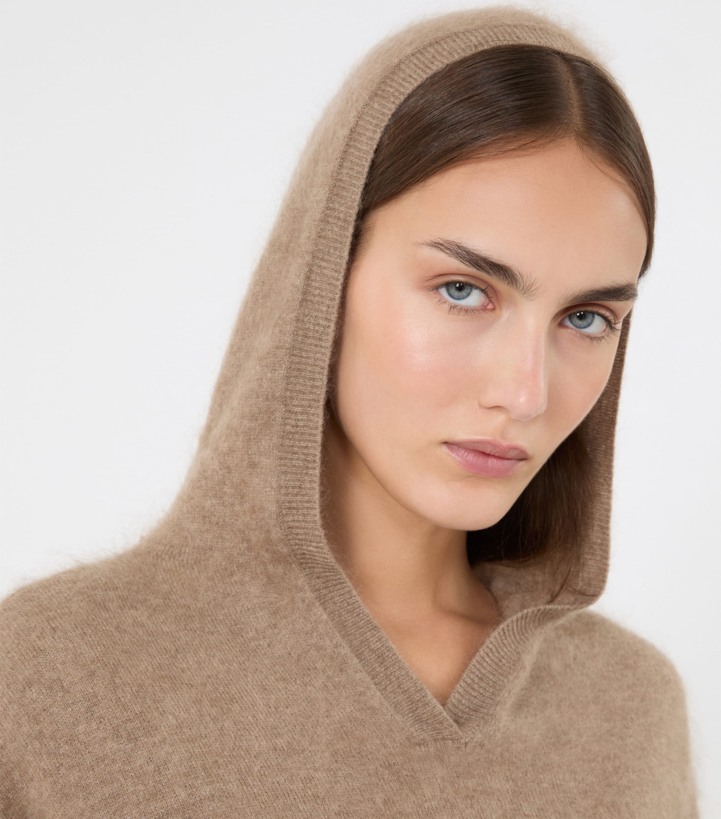 Max Mara Womens Cashmere Hooded Sweater Clay Image 5
