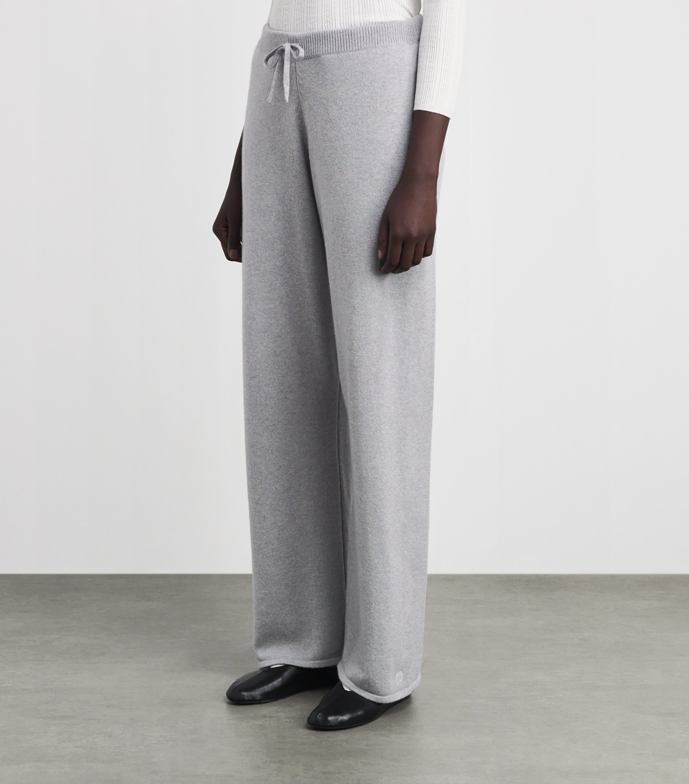 Harrods Womens Cashmere Wide-Leg Sweatpants Coyote Image 4
