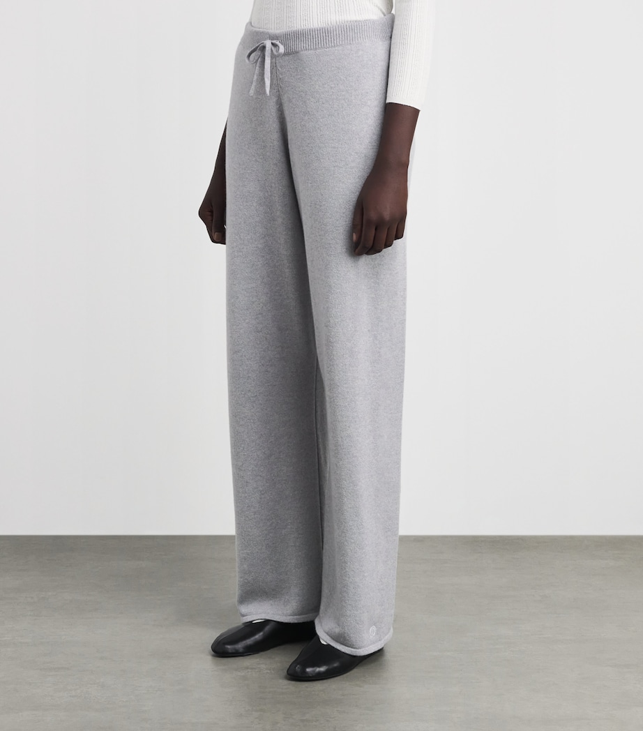 Harrods Womens Cashmere Wide-Leg Sweatpants Coyote Image 4