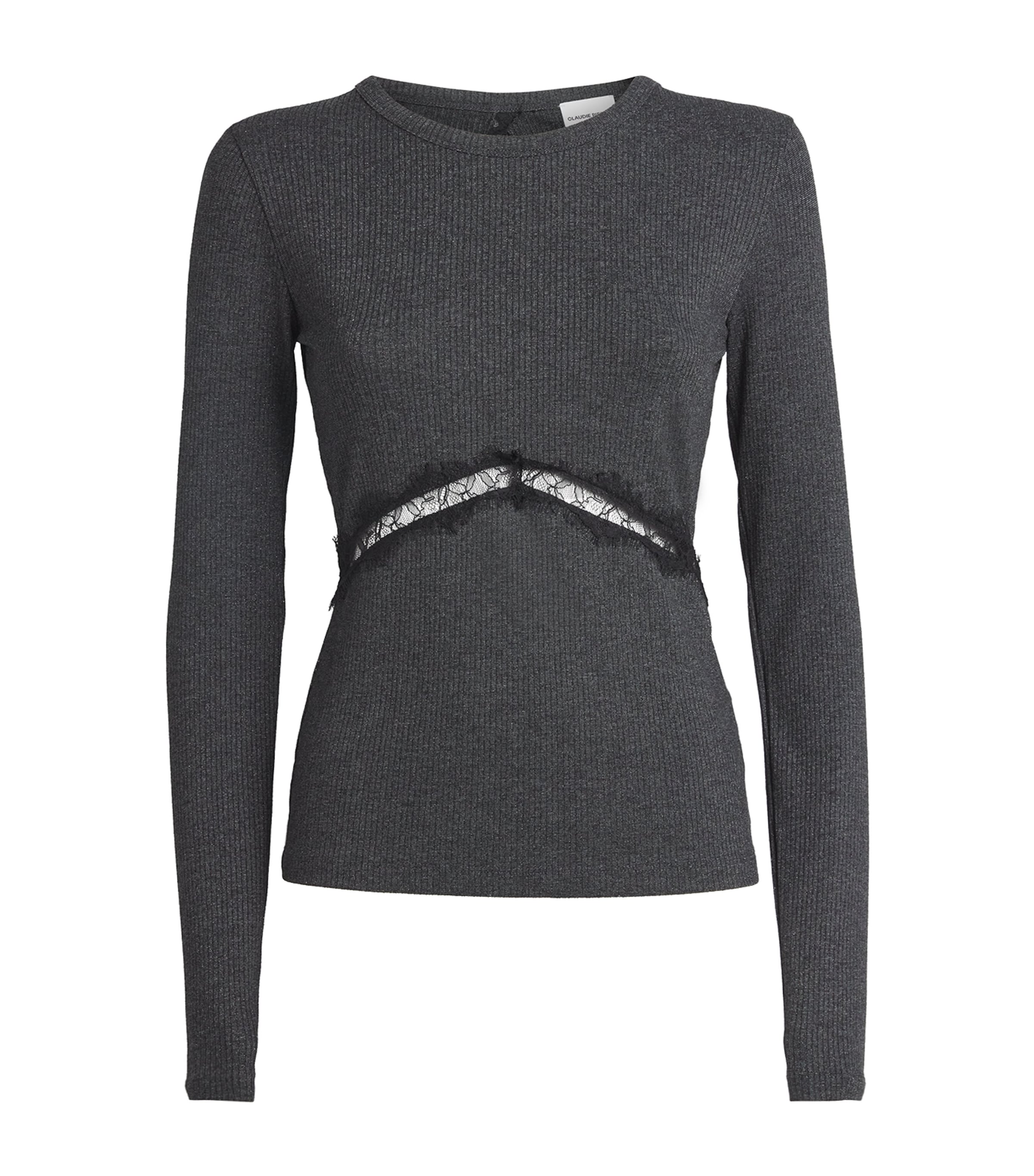 Claudie Pierlot Lace Open-back Top In Black