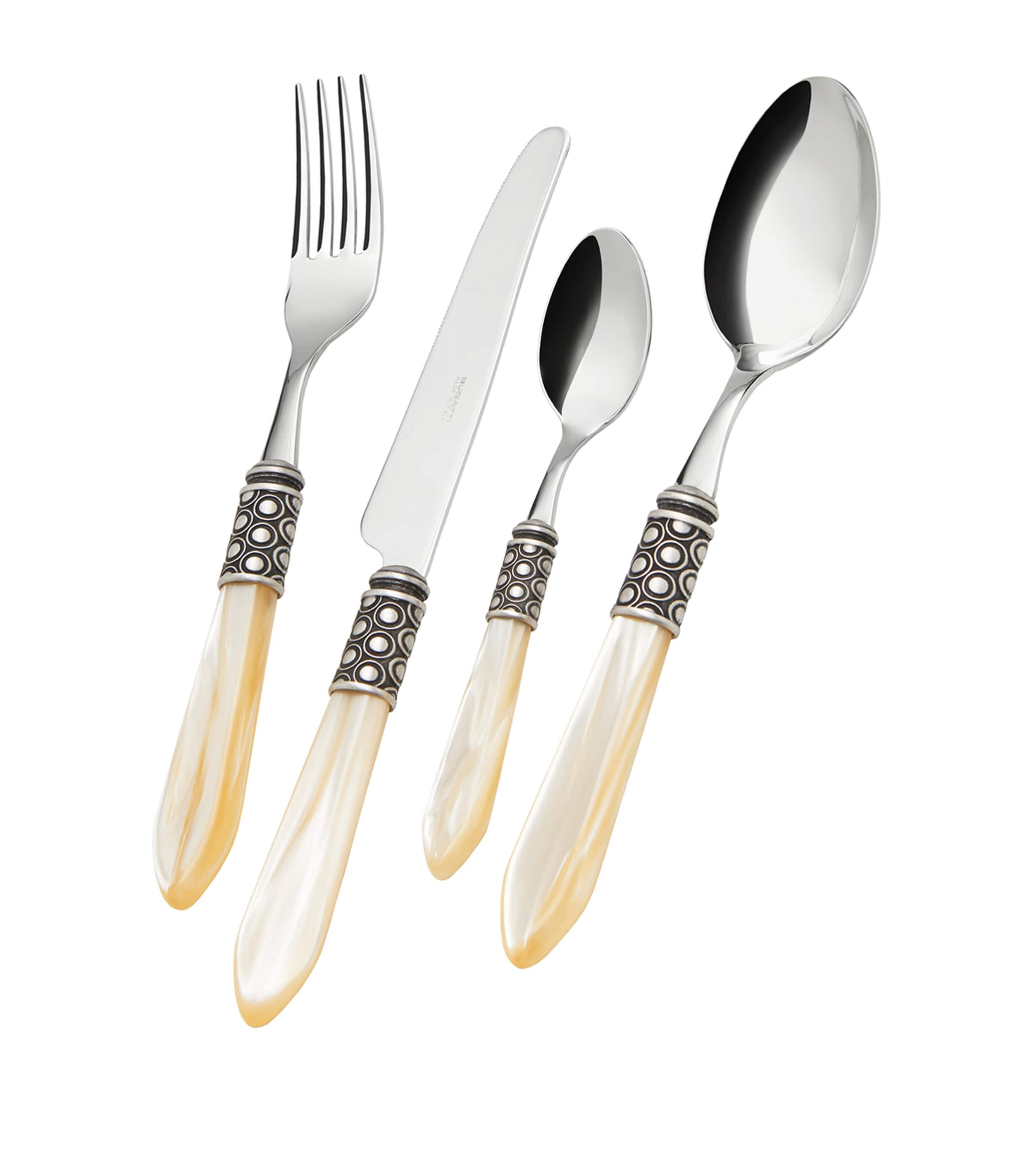 Bugatti Optical Stainless Steel 24-piece Cutlery Set In White