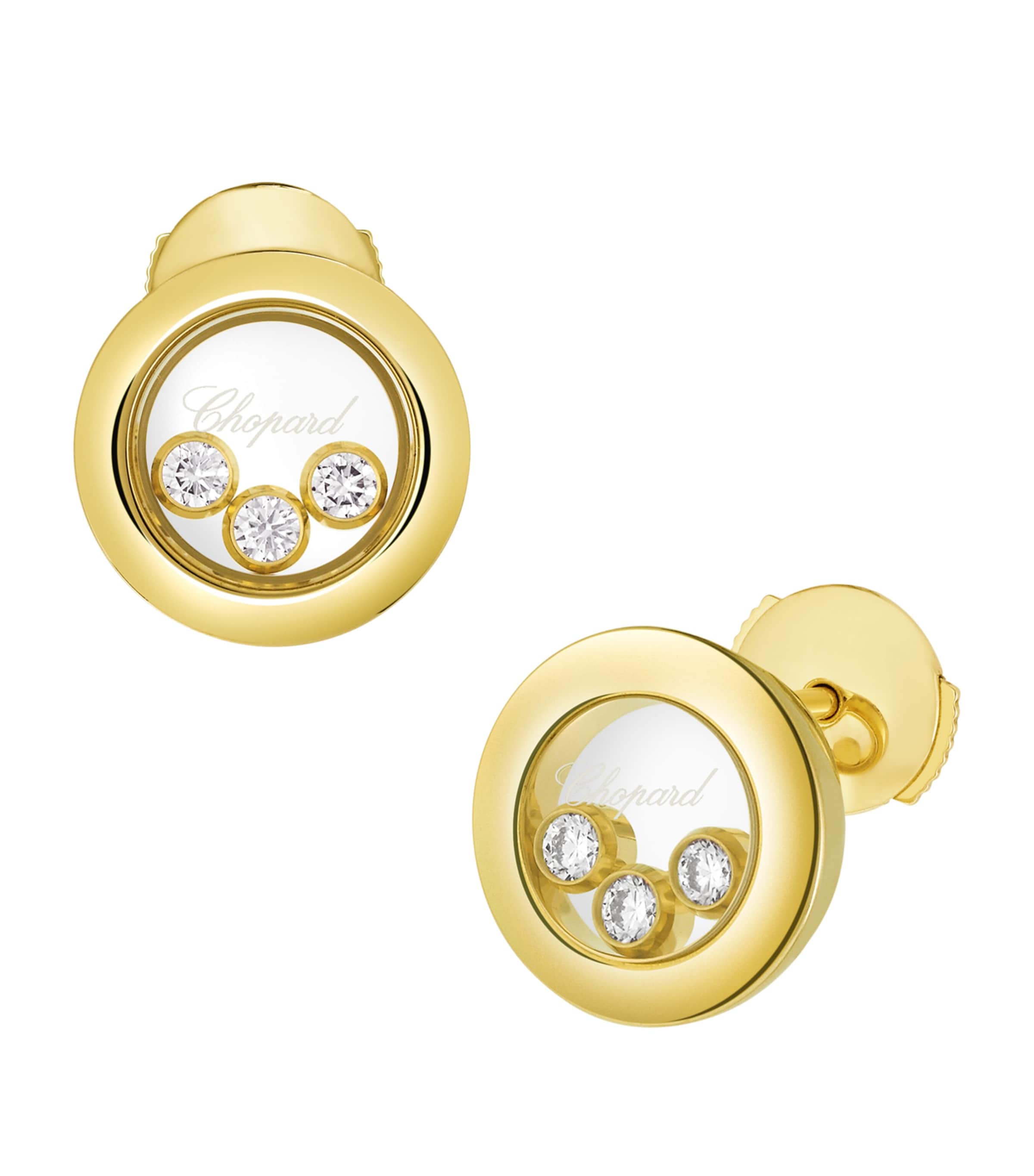 Yellow Gold and Diamond Happy Diamonds Icons Earrings 18K YELLOW GOLD Image 3