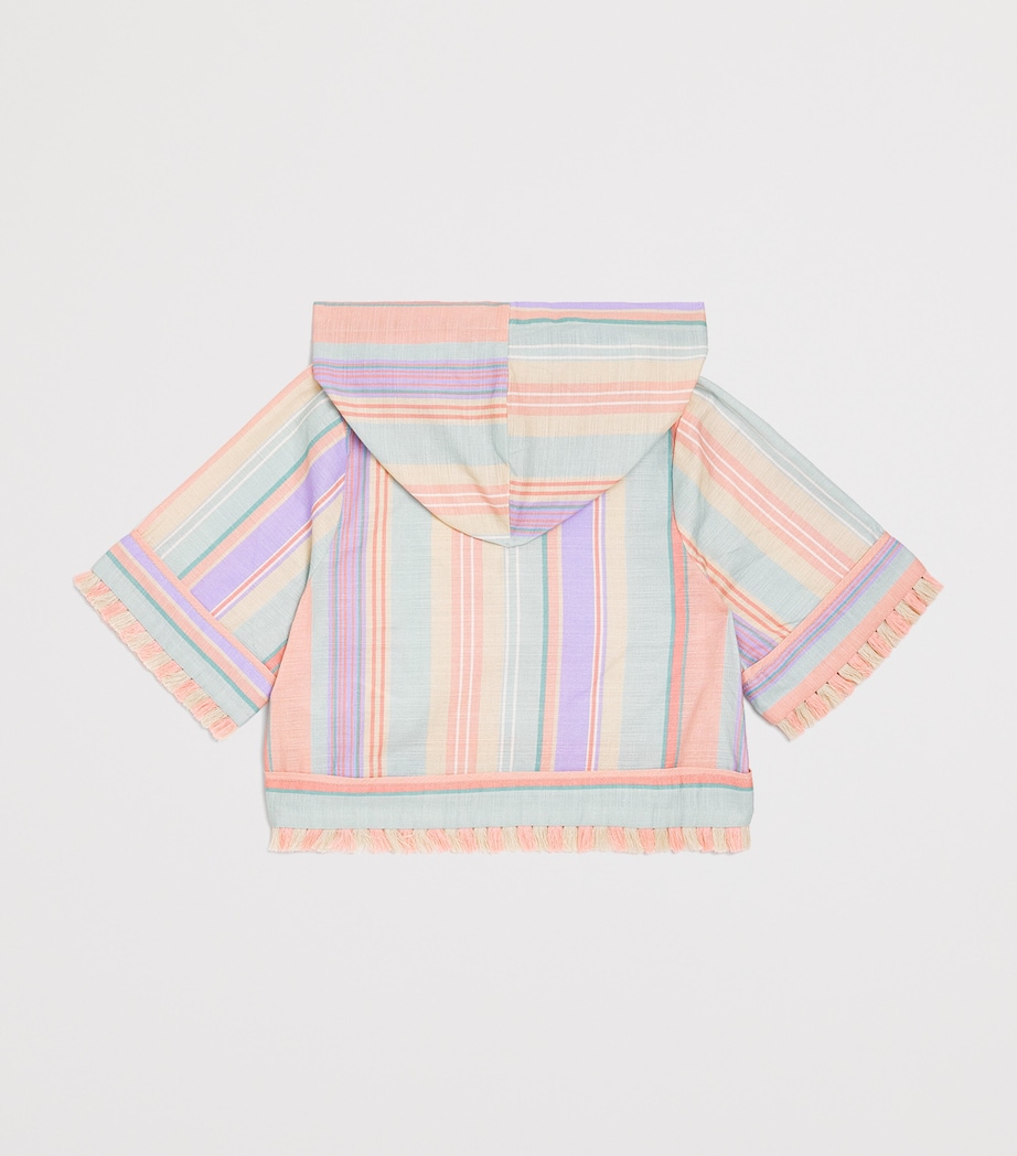 Cotton Fringed Cascadian Hoodie (2-12 Years) MULTI STRIPE Image 2