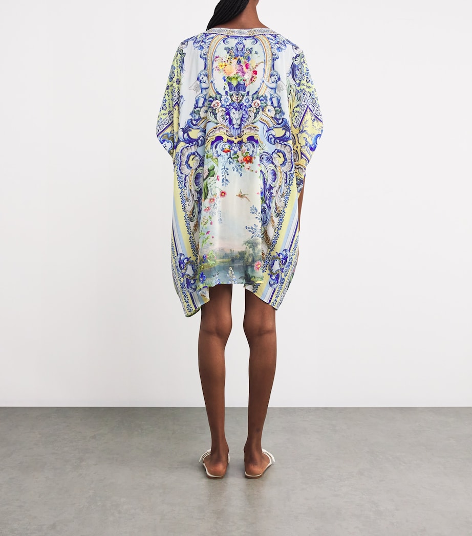Camilla Womens Silk Printed Short Kaftan Wallwond Image 3