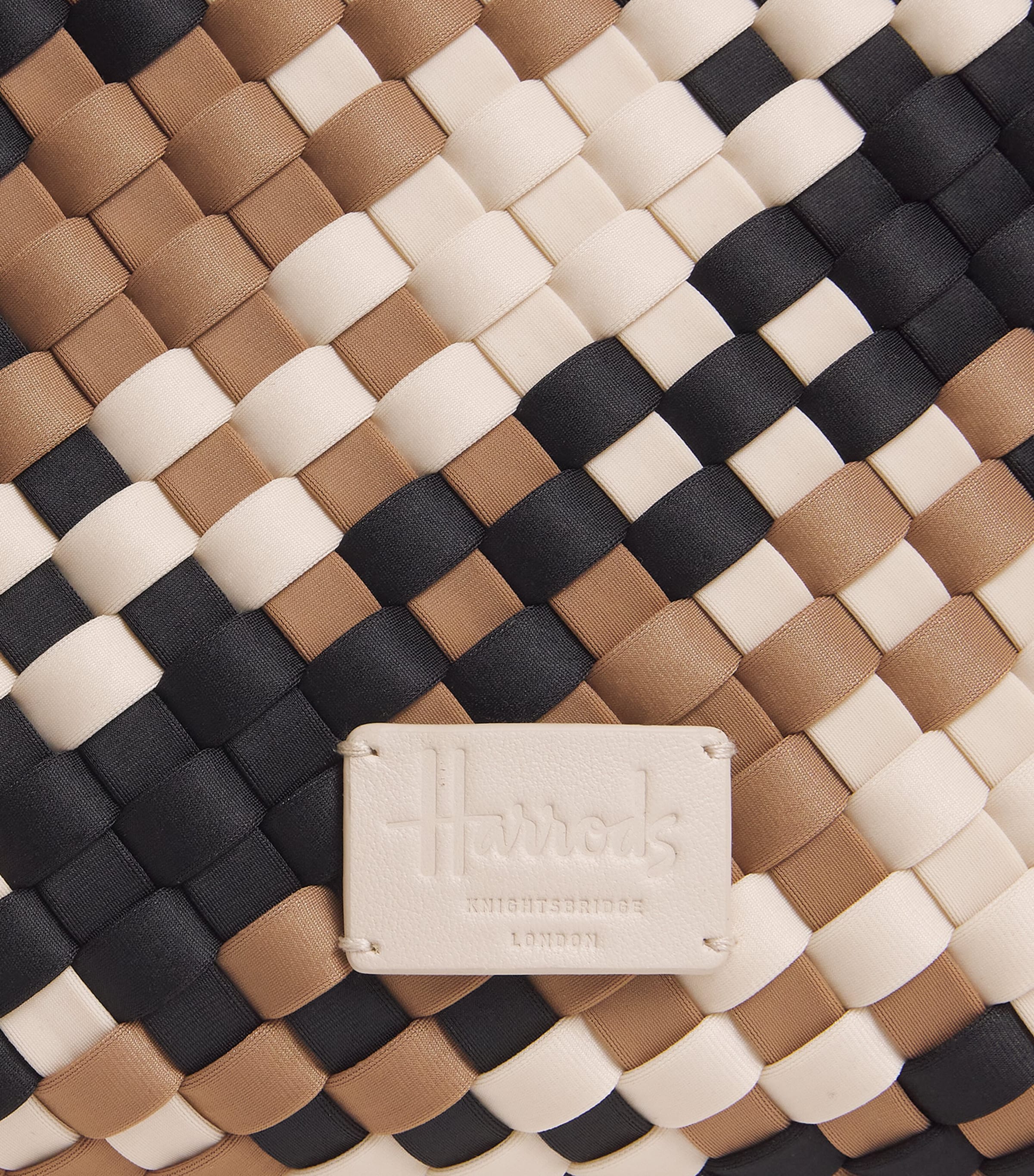 Harrods Neoprene Woven Pouch Ivory Image 3