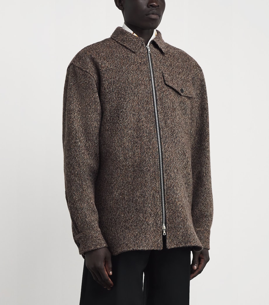 Wool-Blend Zip-Up Overshirt RUST Image 3