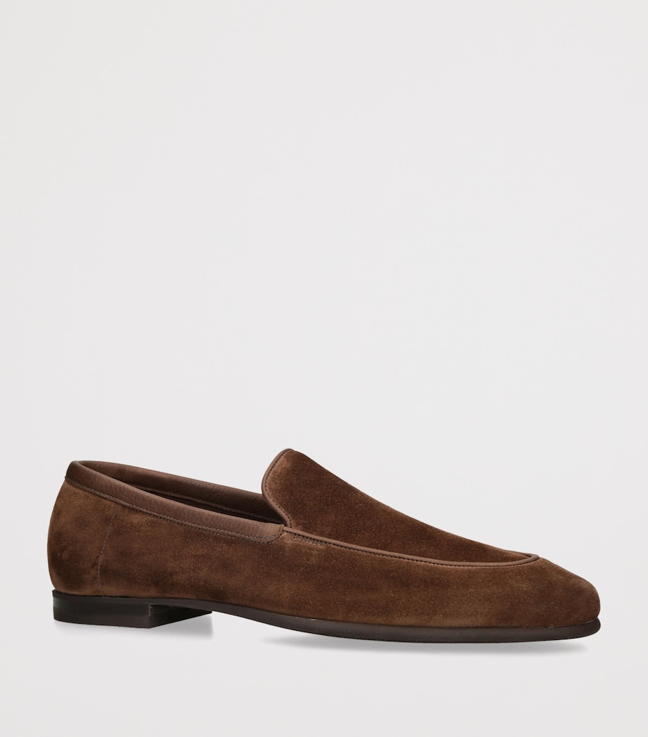 John Lobb Suede Tyne II Loafers Dark Brown Image 2