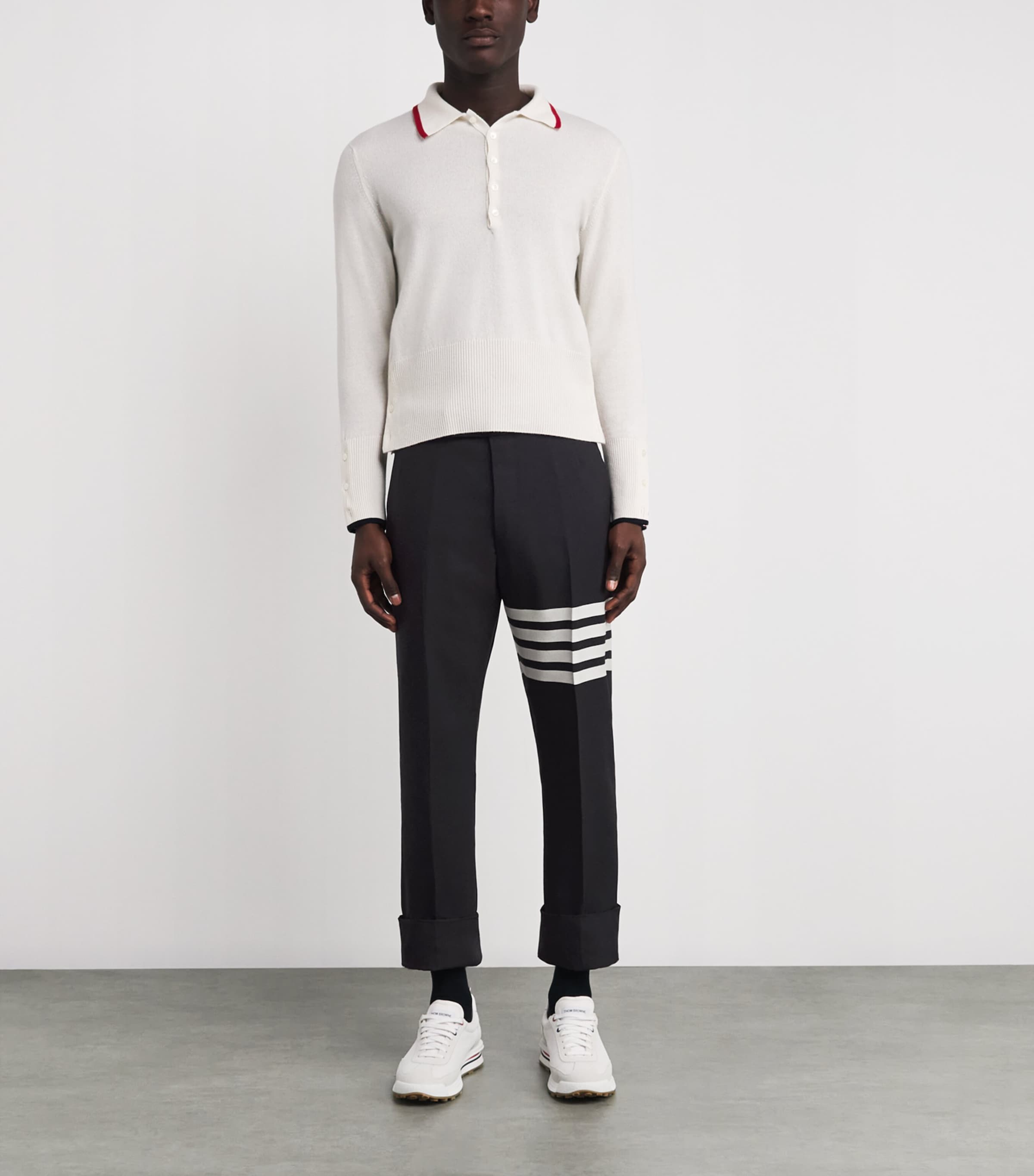 Wool Backstrap Tailored Trousers NAVY Image 2