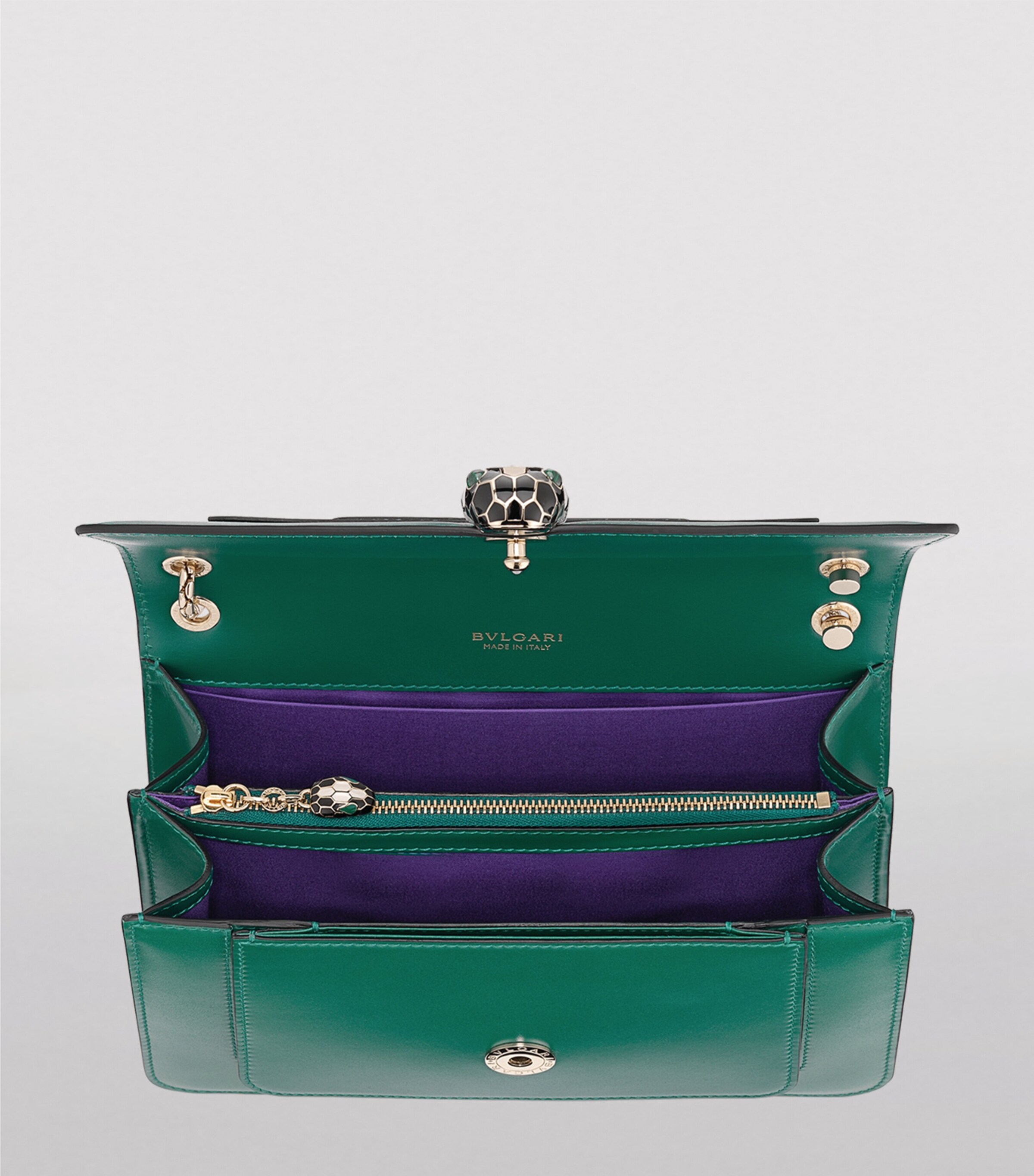 Medium Leather Serpenti Forever Shoulder Bag GREEN LIGHT Image 4