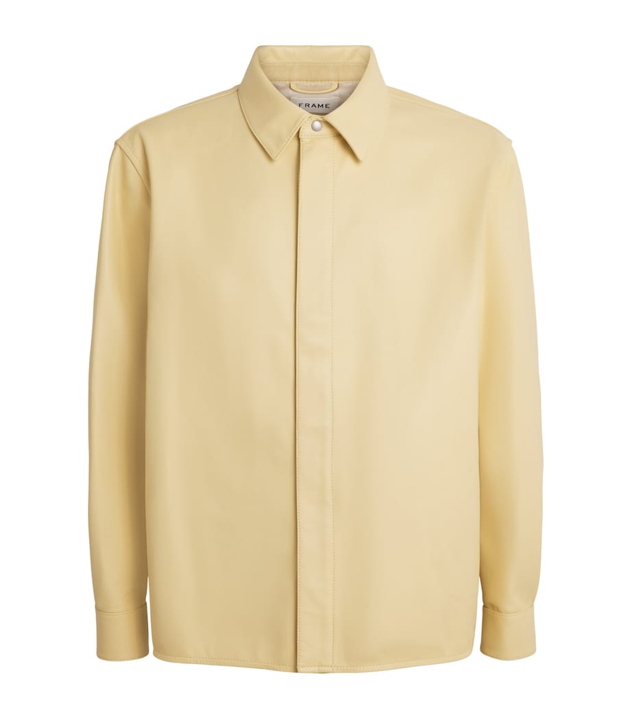 FRAME Mens Leather Zip-Up Overshirt Bdyw Image 1