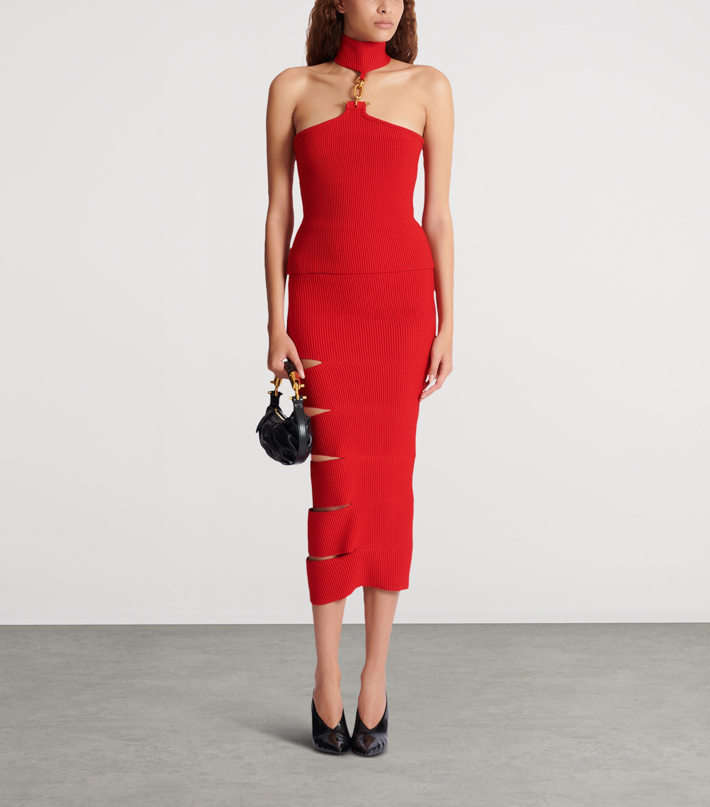 Knit Cut-Out Maxi Skirt 3GK ROUGE Image 2