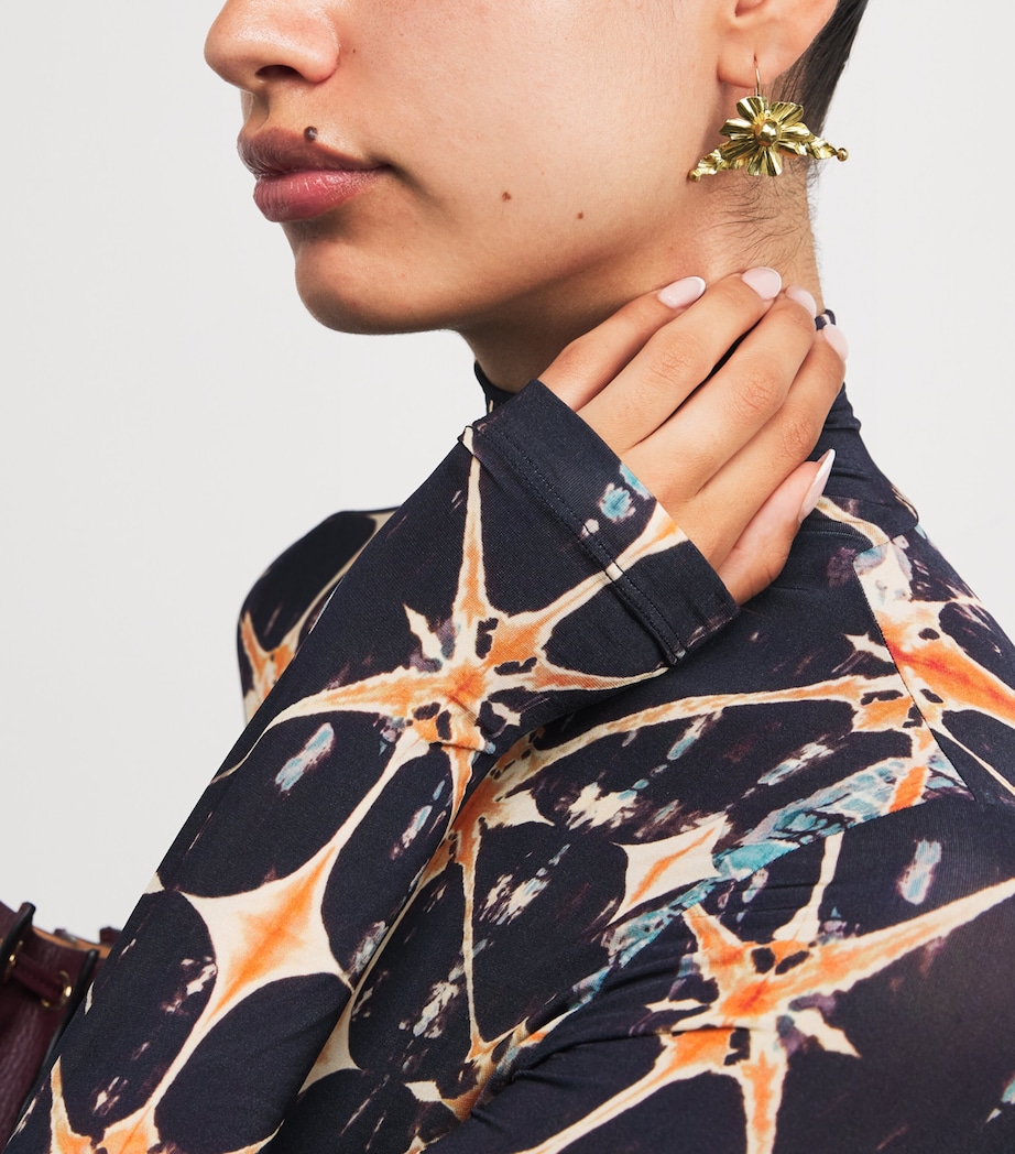 Flower Gaia Earrings BRASS Image 2