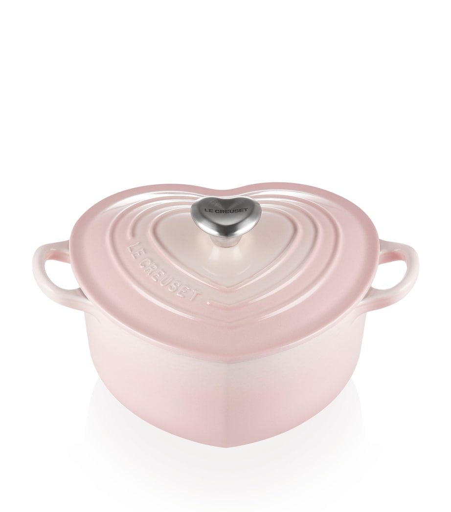 Heart Shape Cast Iron Casserole Dish (20cm) SHELL PINK Image 1