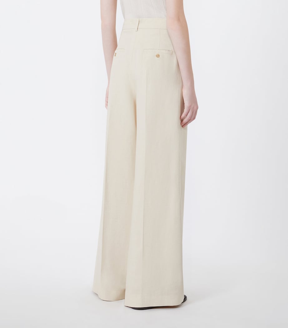 Weekend Max Mara Womens Wide-Leg Trousers Beige Image 4