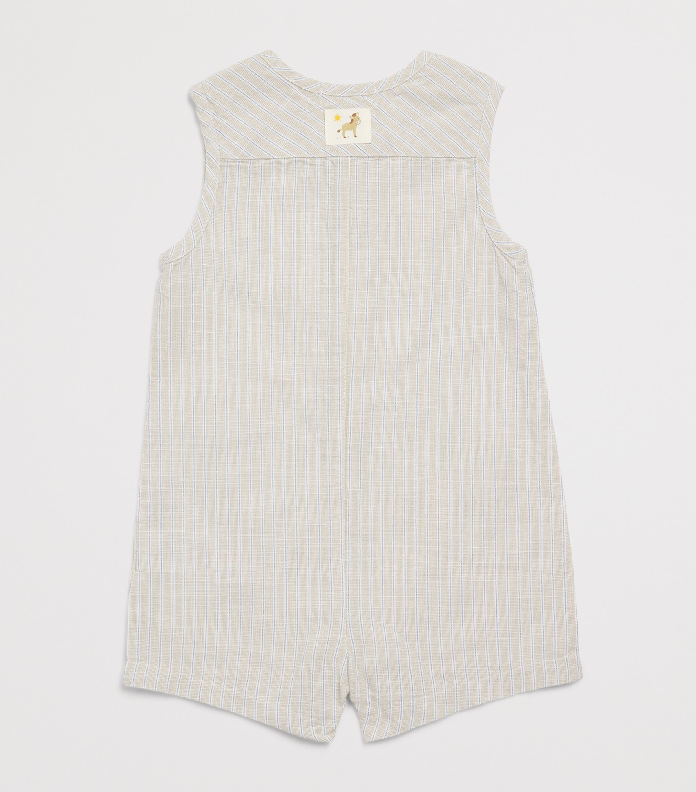 Purebaby Organic Cotton-Linen Stripe Playsuit (12-24 Months) Tacst Image 2