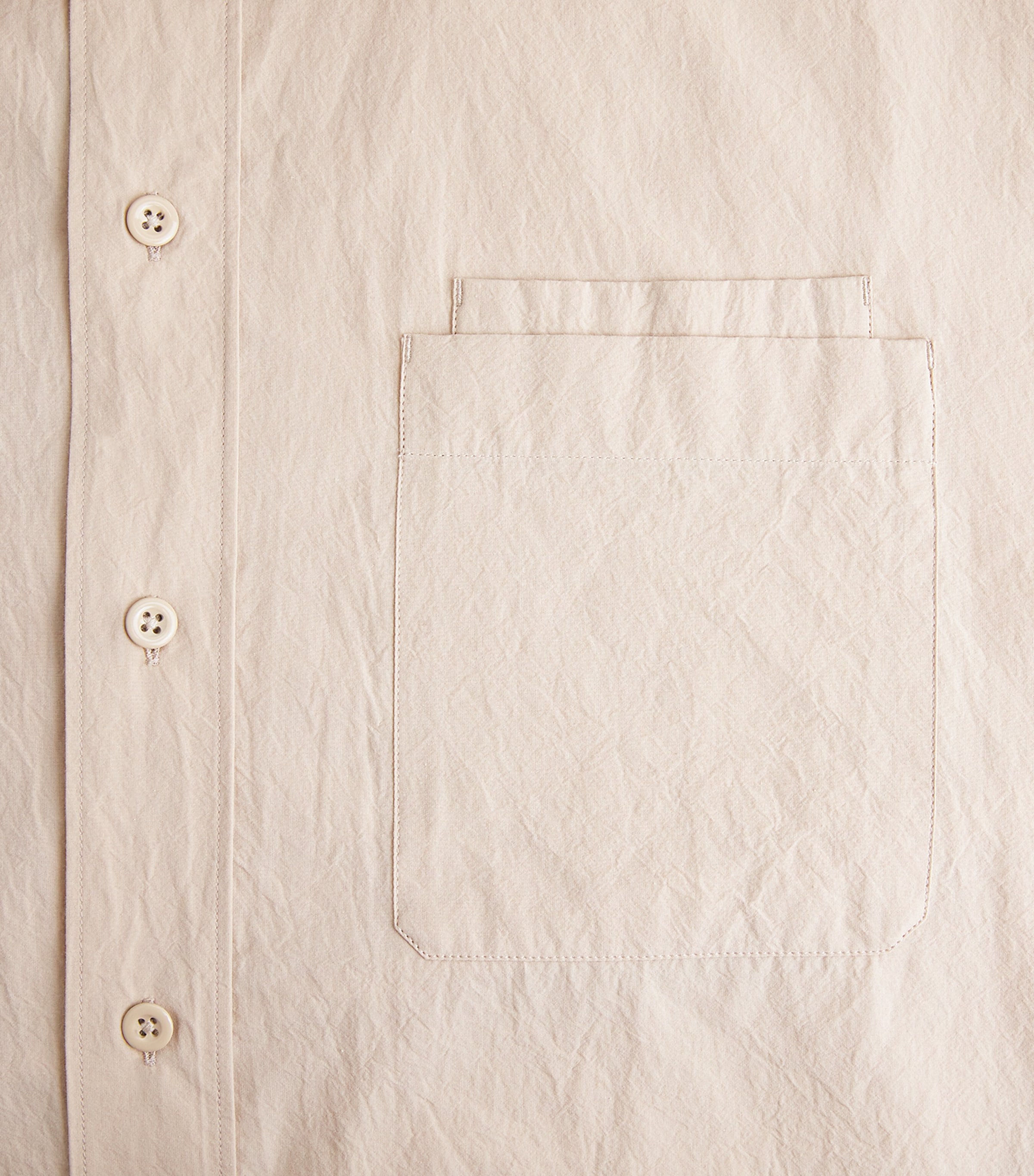 Lemaire Mens Cotton Double-Pocket Shirt Greige/ Image 6