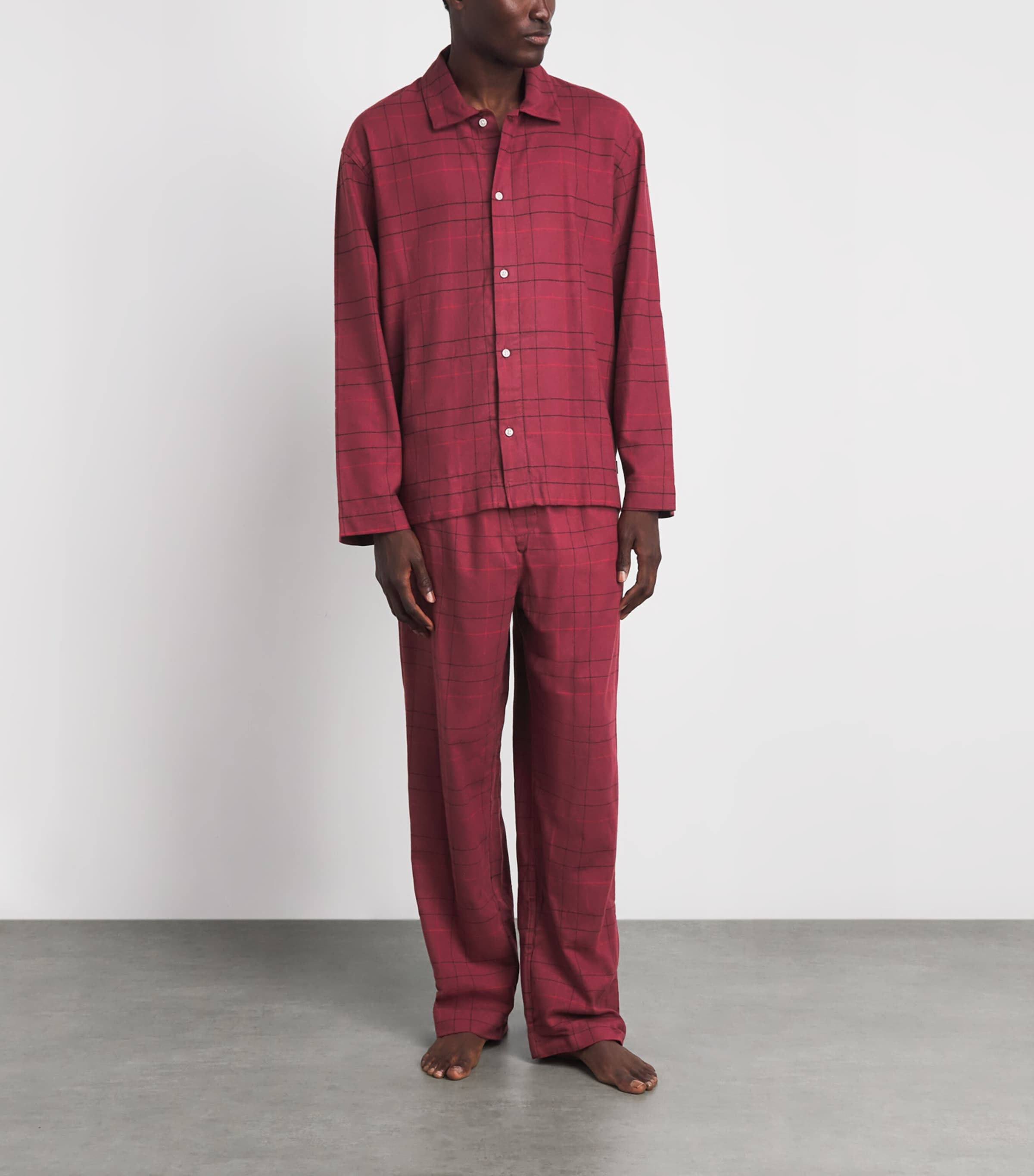 Calvin Klein Mens Cotton Flannel Pyjama Set Sophie Plaid Es Image 2