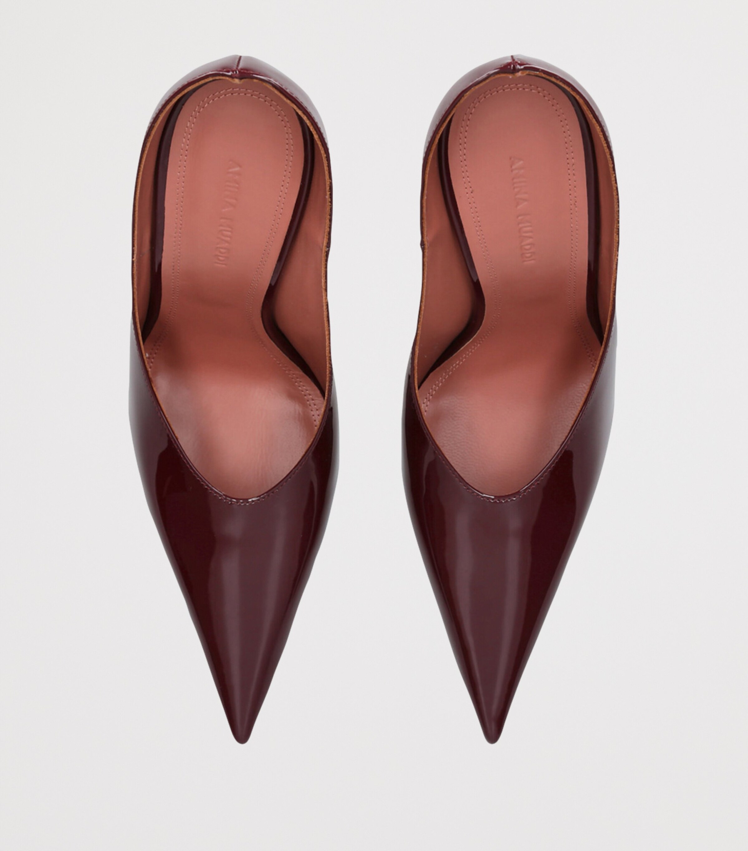 Amina Muaddi Patent Leather Anok Mules 105 Wine Image 4
