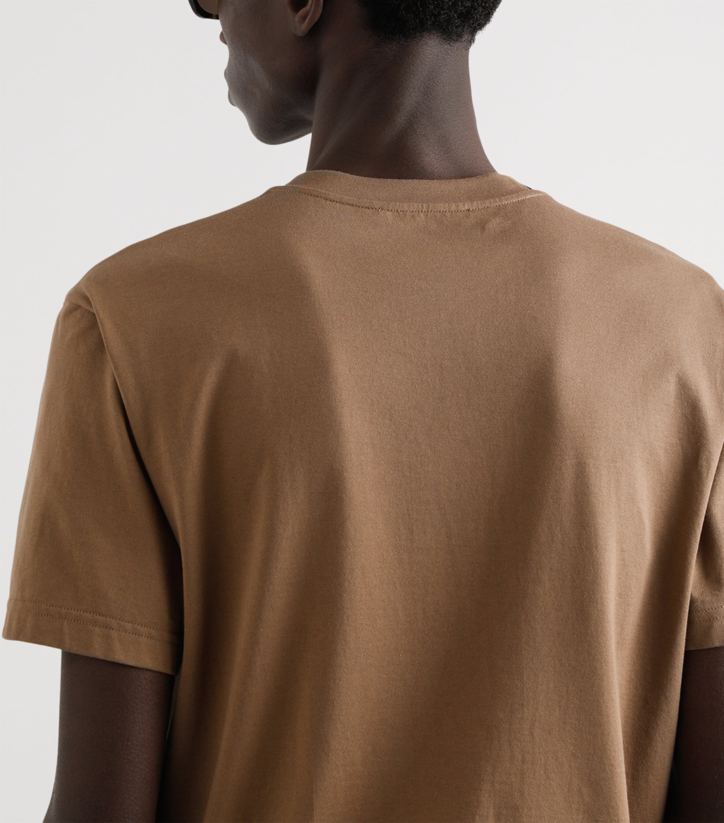 Cotton Palermo Logo T-Shirt M0672-BROWN 1 Image 2