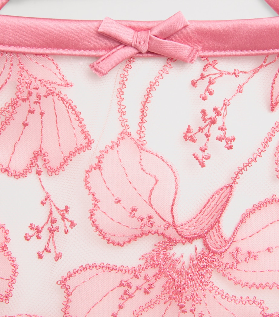 Fleur Du Mal Womens Lace Harper Suspender Belt Pink Cadil Image 2