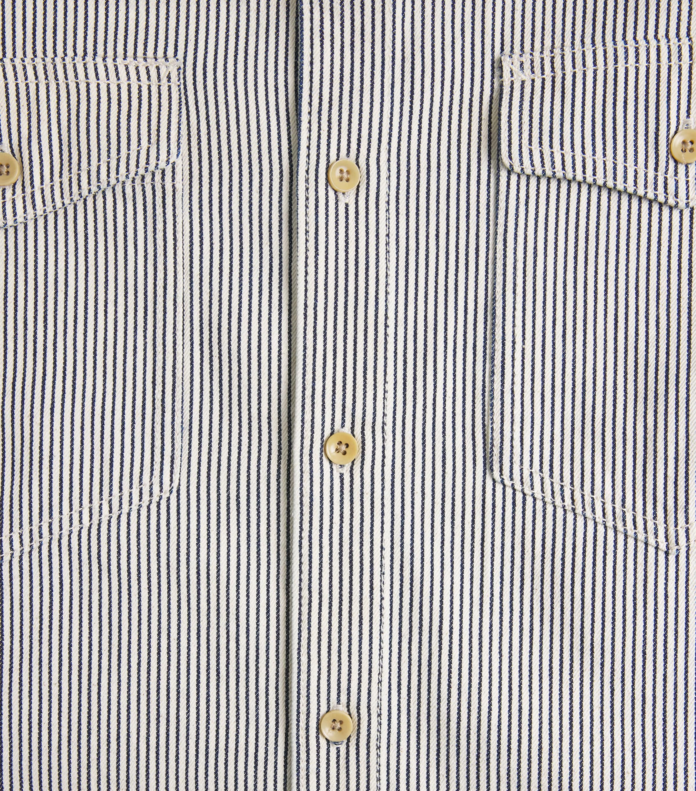 PAIGE Mens Stripe Rinzi Denim Shirt Ecru/indigo Stripe Image 6