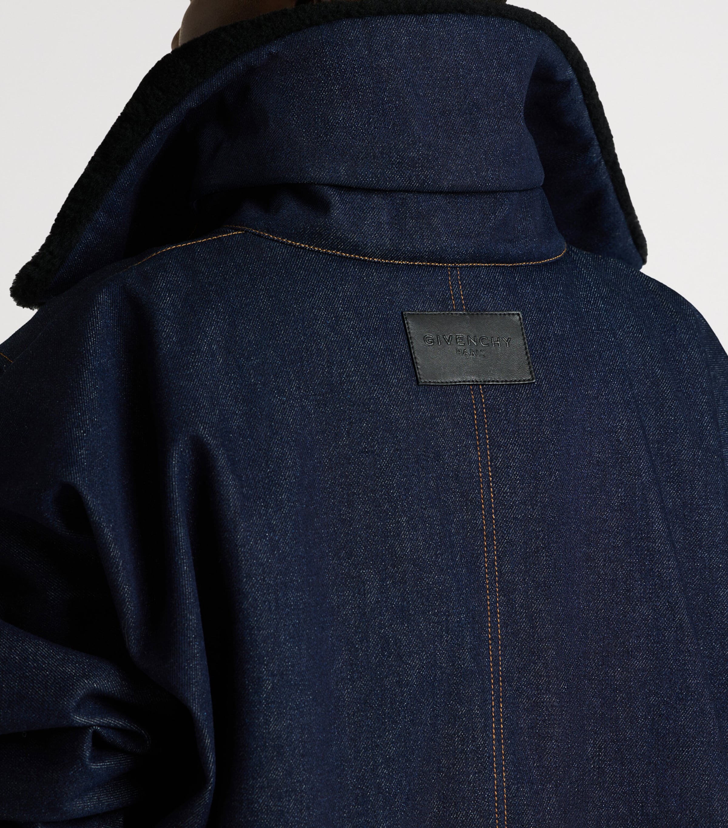 Givenchy Womens Shearling-Collar Denim Blouson Jacket Image 10