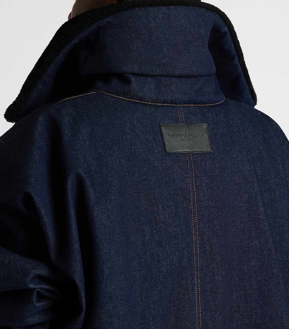 Givenchy Womens Shearling-Collar Denim Blouson Jacket Image 10