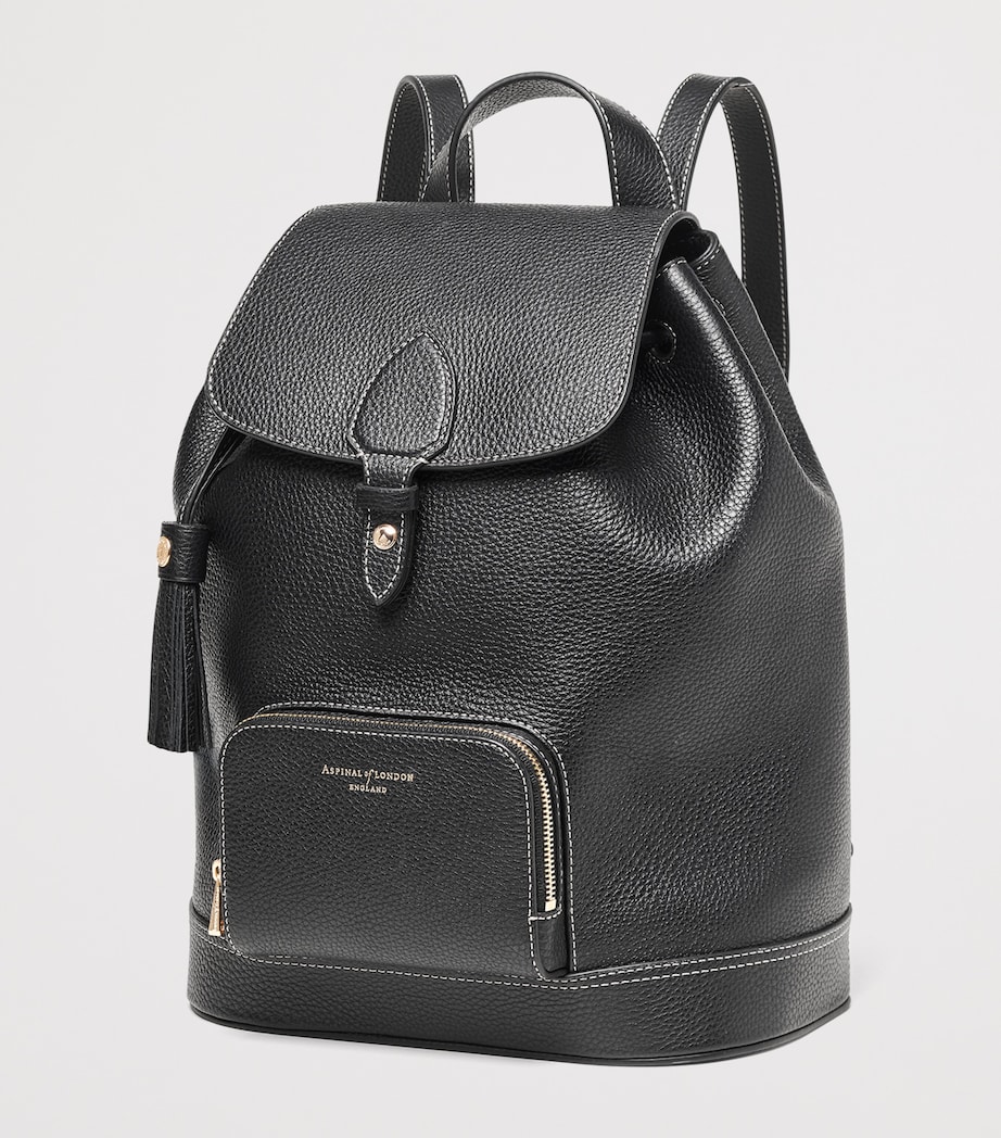 Small Leather Hudson Backpack BLACK Image 2