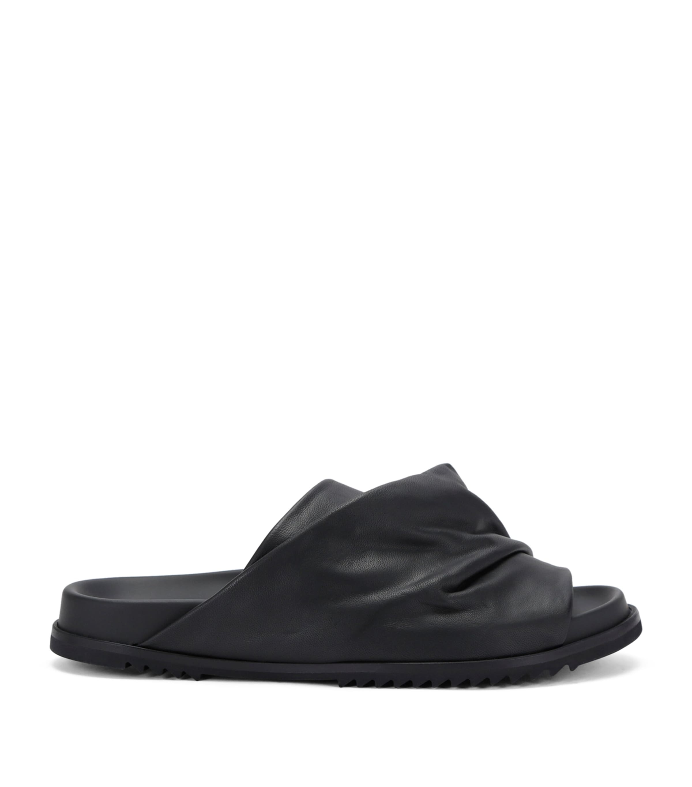 Rick Owens Suede Morbius Granola Slides In Black