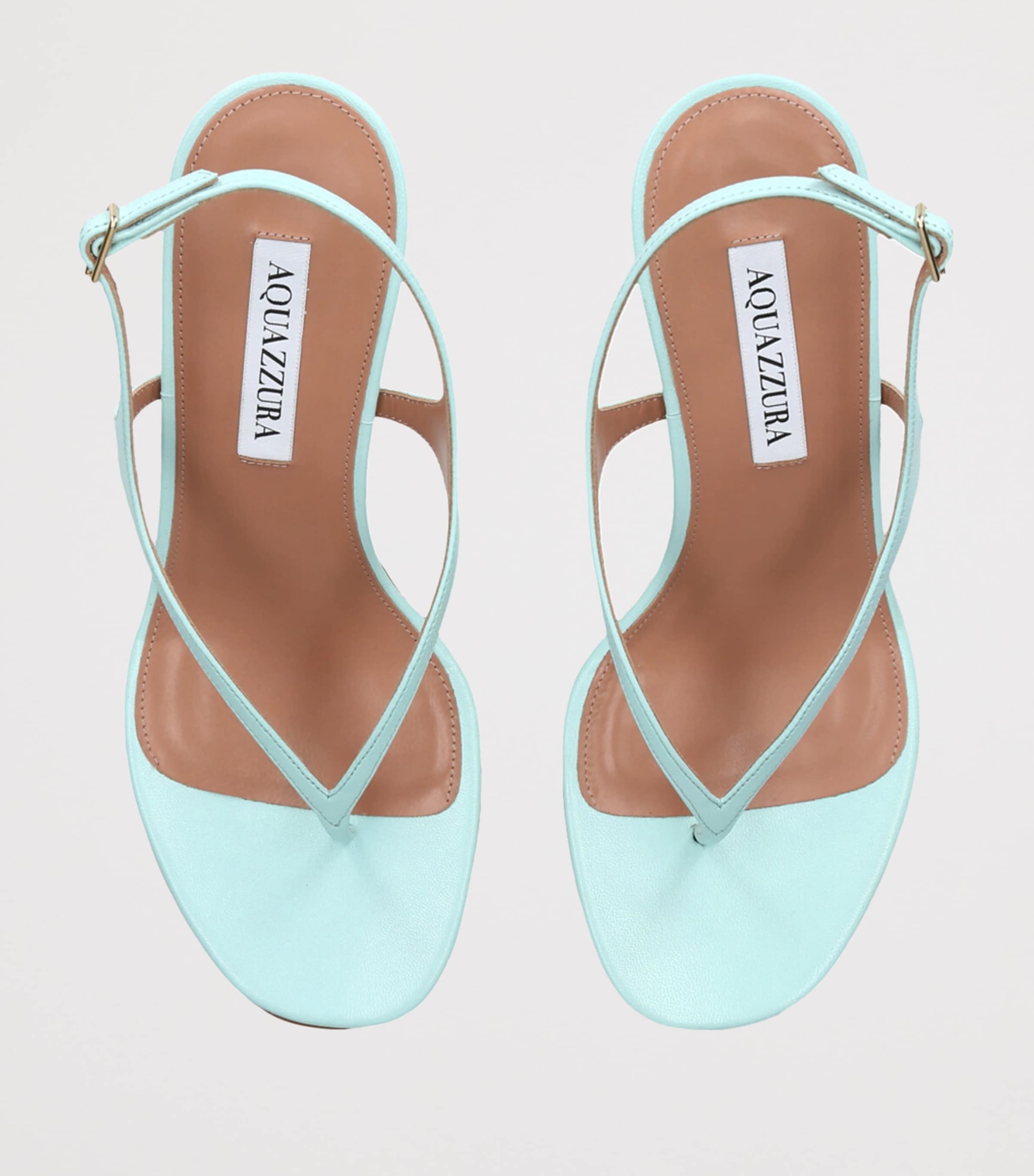 Aquazzura Leather Bikini Thong Sandals 75 Pale Blue Image 4