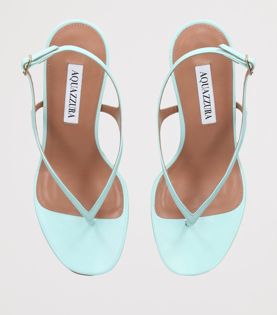 Aquazzura Leather Bikini Thong Sandals 75 Pale Blue Image 4
