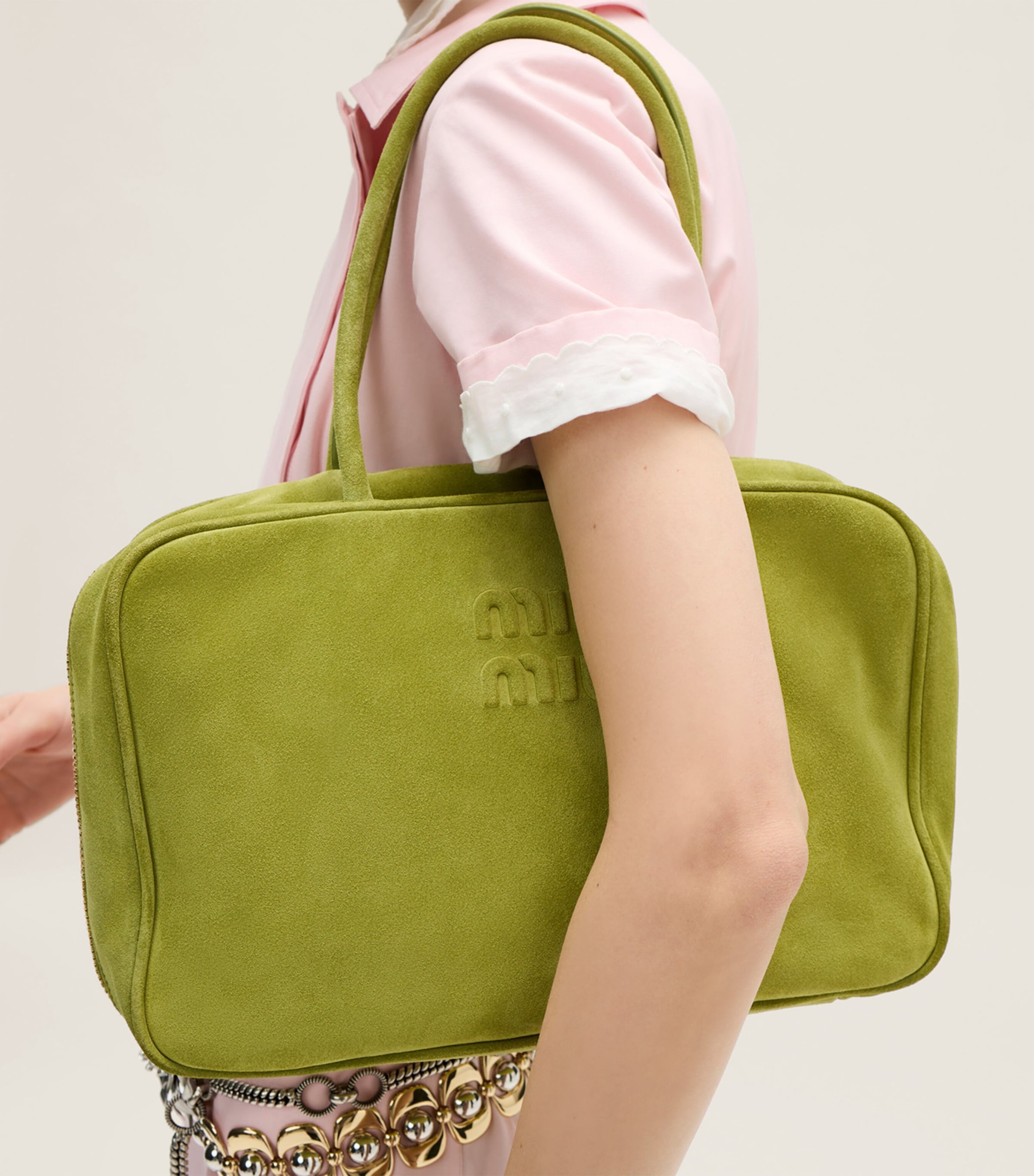 Miu Miu Suede Beau Top-Handle Bag Image 2