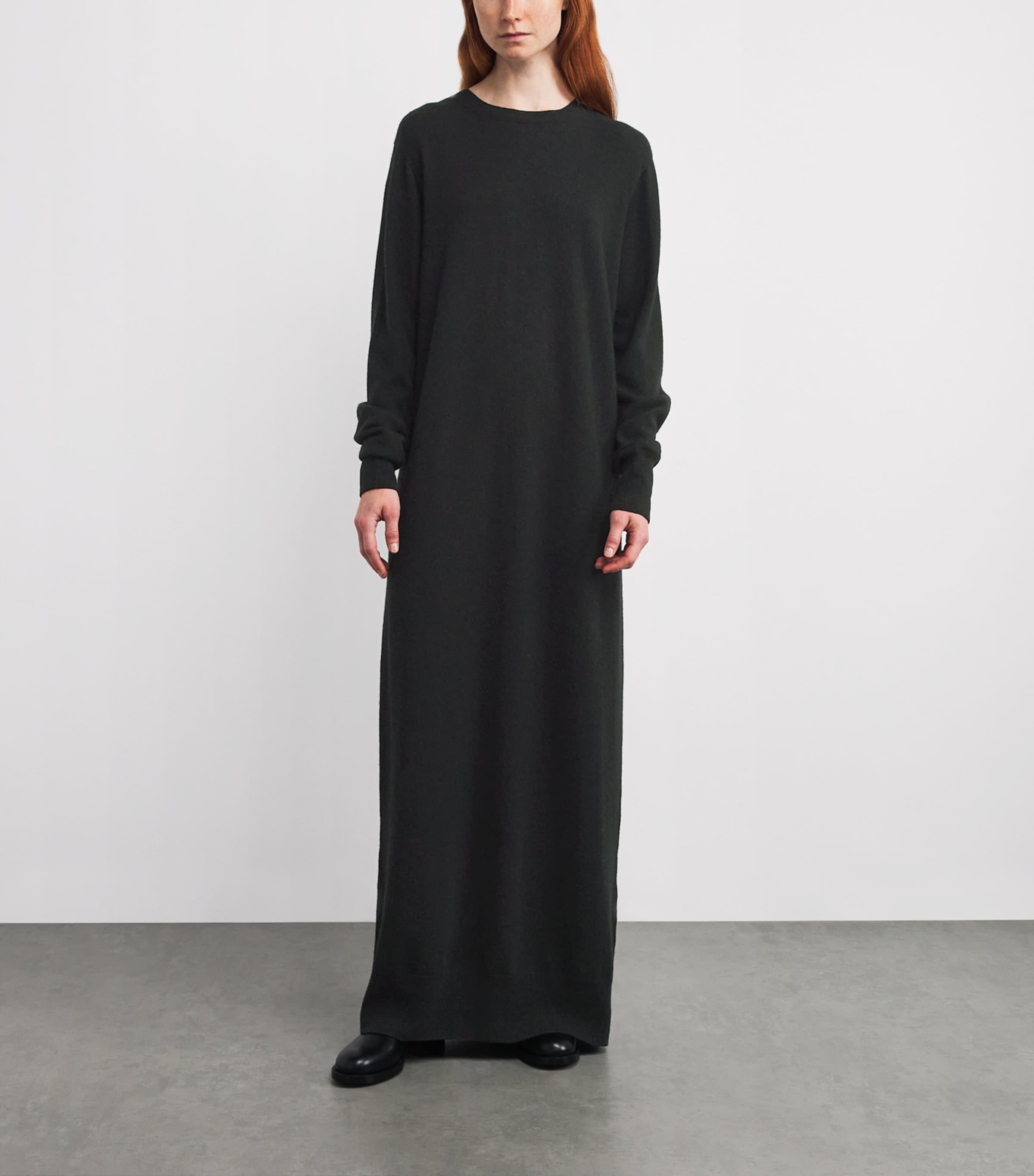 The Row Womens Loter Cashmere Maxi Dress Enzyme Black Image 2