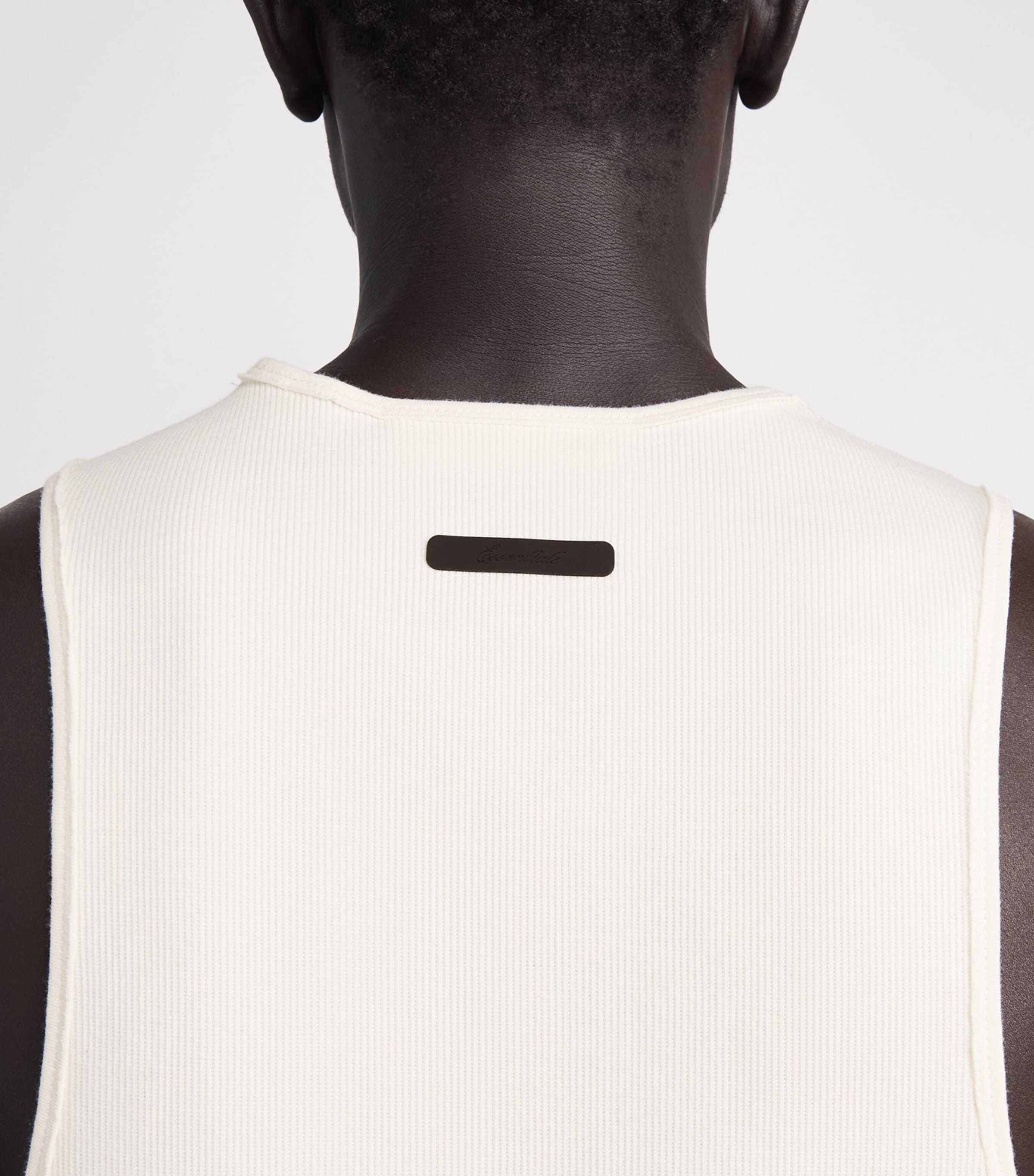 FEAR OF GOD ESSENTIALS Mens Ribbed Essential Tank Top Ivory Image 3