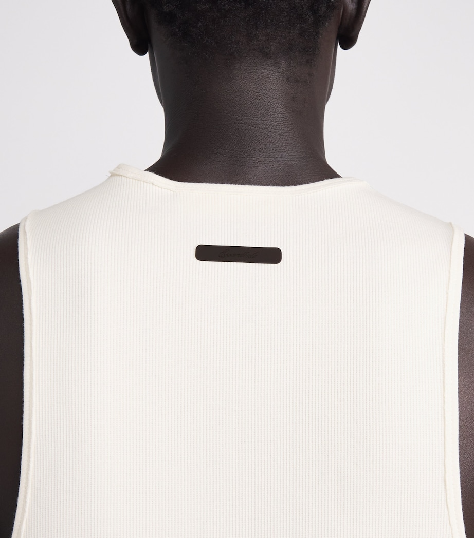 FEAR OF GOD ESSENTIALS Mens Ribbed Essential Tank Top Ivory Image 3