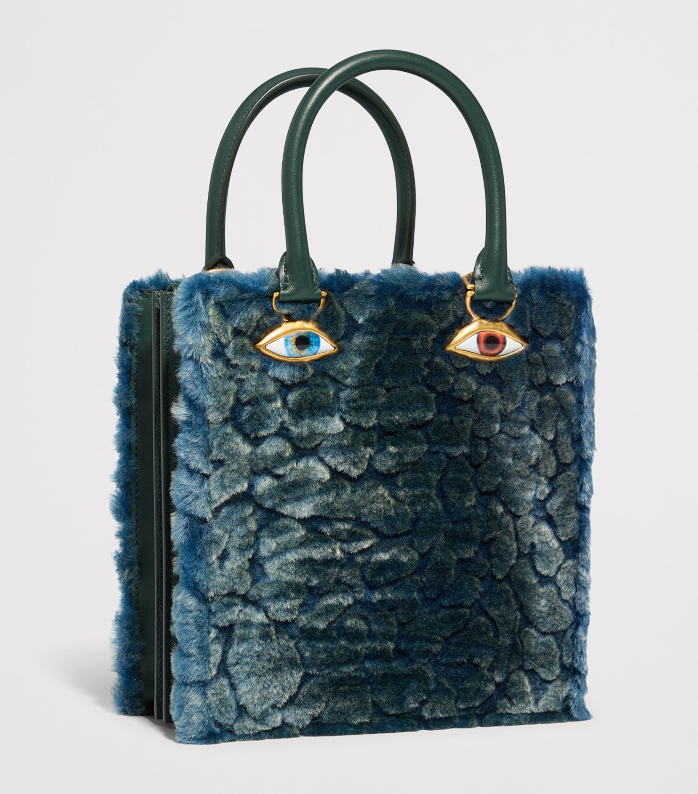Schiaparelli Lambskin Face Top-Handle Bag Green/blue Image 2