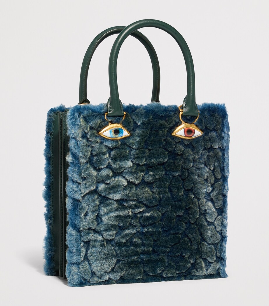 Schiaparelli Lambskin Face Top-Handle Bag Green/blue Image 2