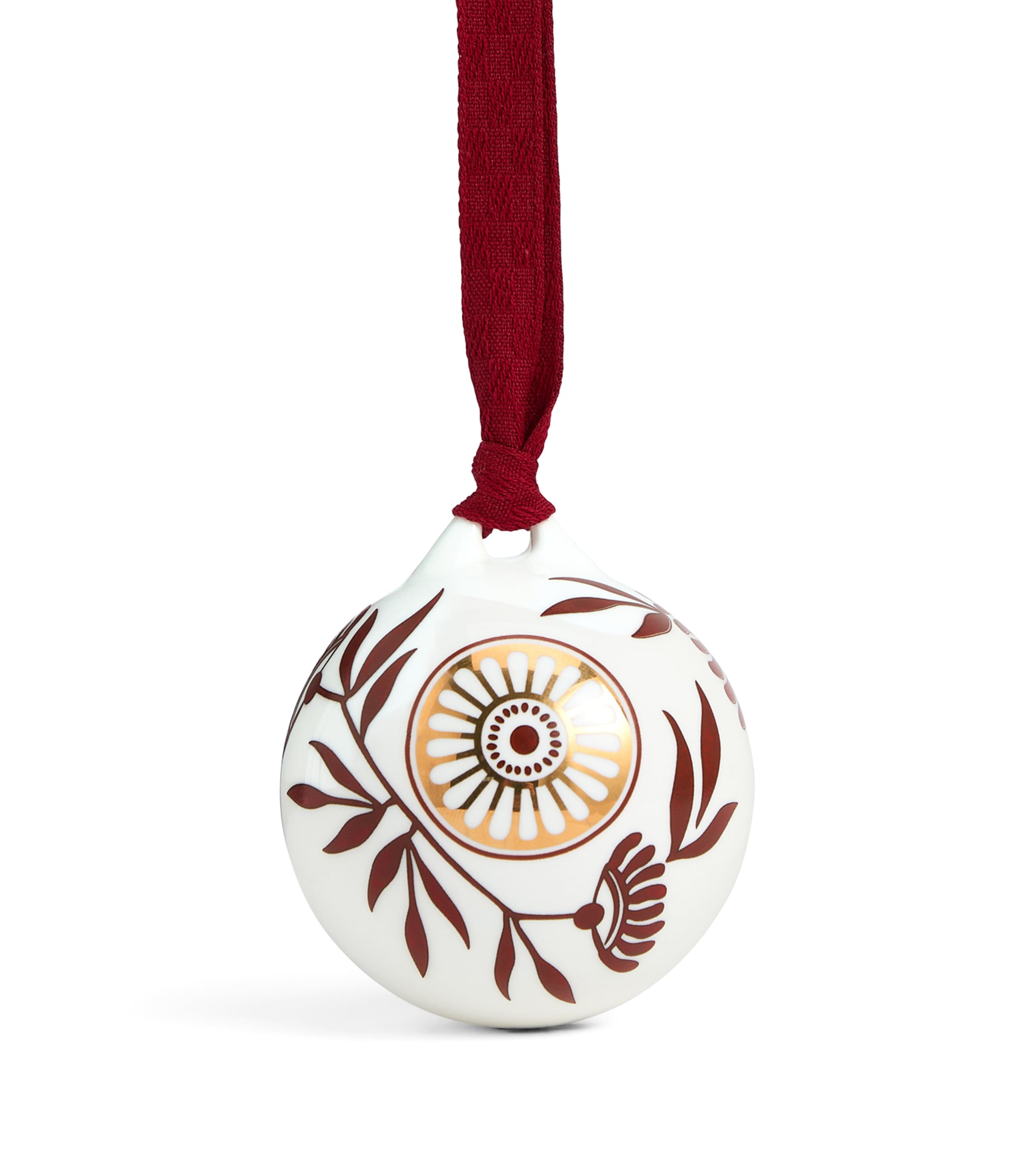 Fine Bone China Red Splendour No.2 Bauble SILVER Image 1