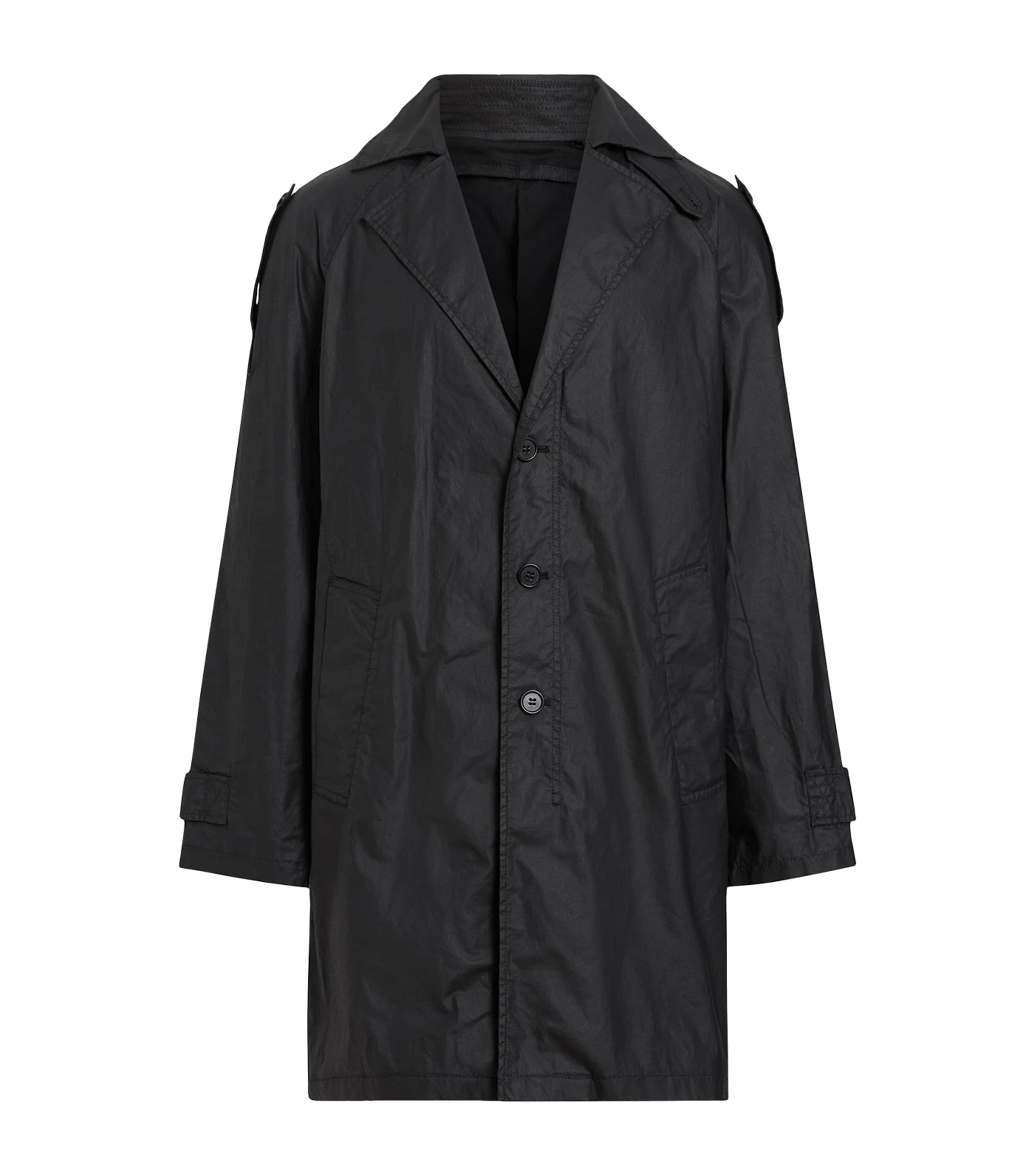 Allsaints Allman Trench Coat In Black