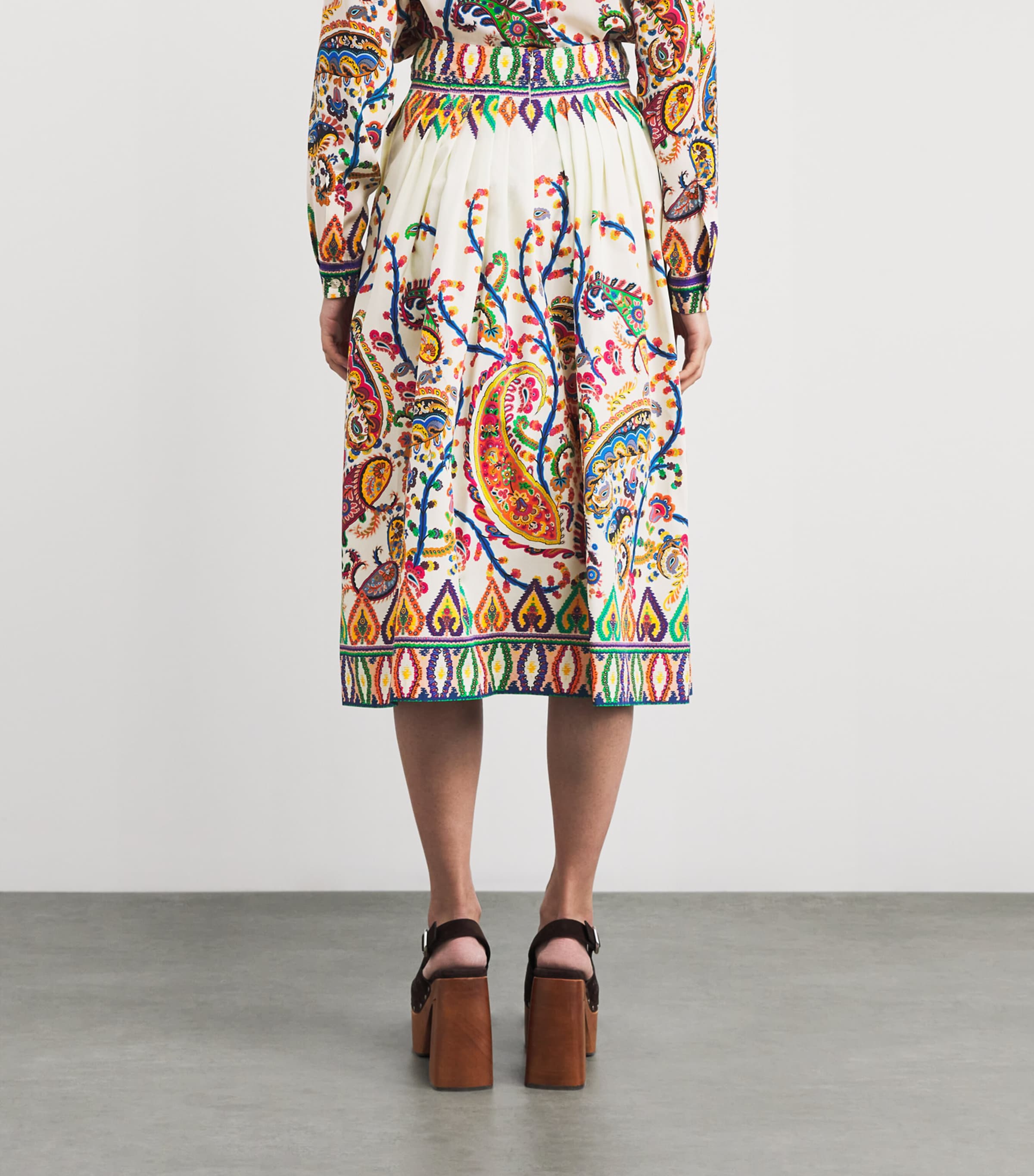 Cotton Paisley Midi Skirt X0800 Image 3