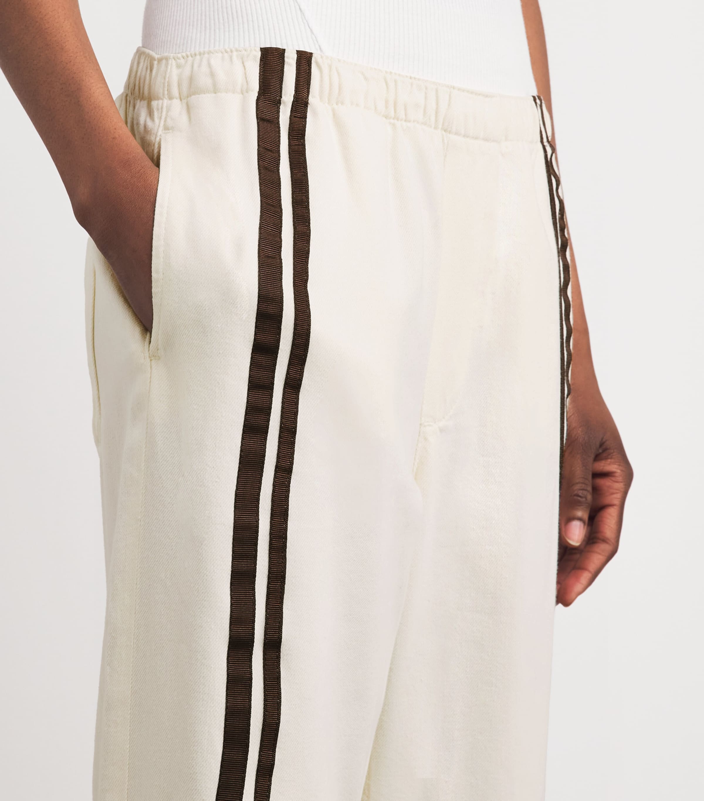 Rag & Bone Womens Stripe Logan Relaxed Jeans Ecrusport Image 3