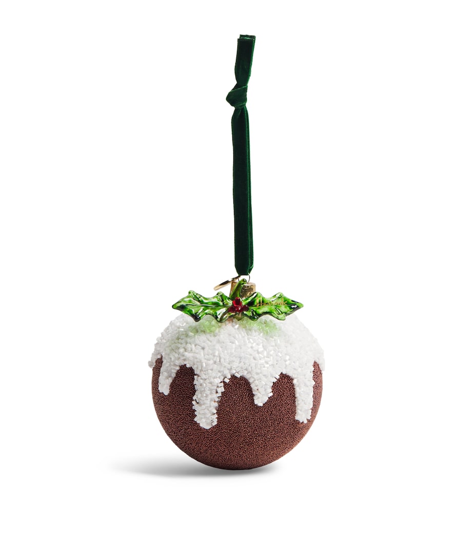 Harrods Beaded Christmas Pudding Bauble Brown Image 1