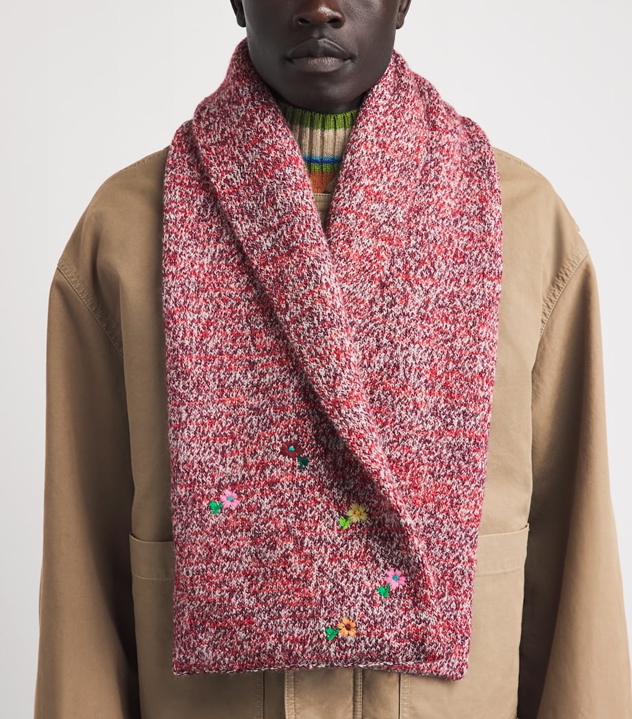 DRIES VAN NOTEN Wool-Cashmere-Blend Embroidered Scarf Image 2