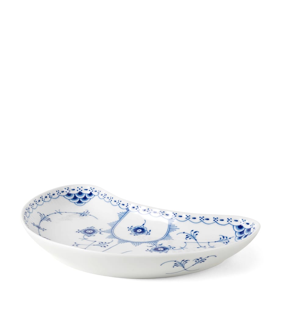 Royal Copenhagen Blue Fluted Half Lace Half Moon Dish (13cm) Blue Image 1