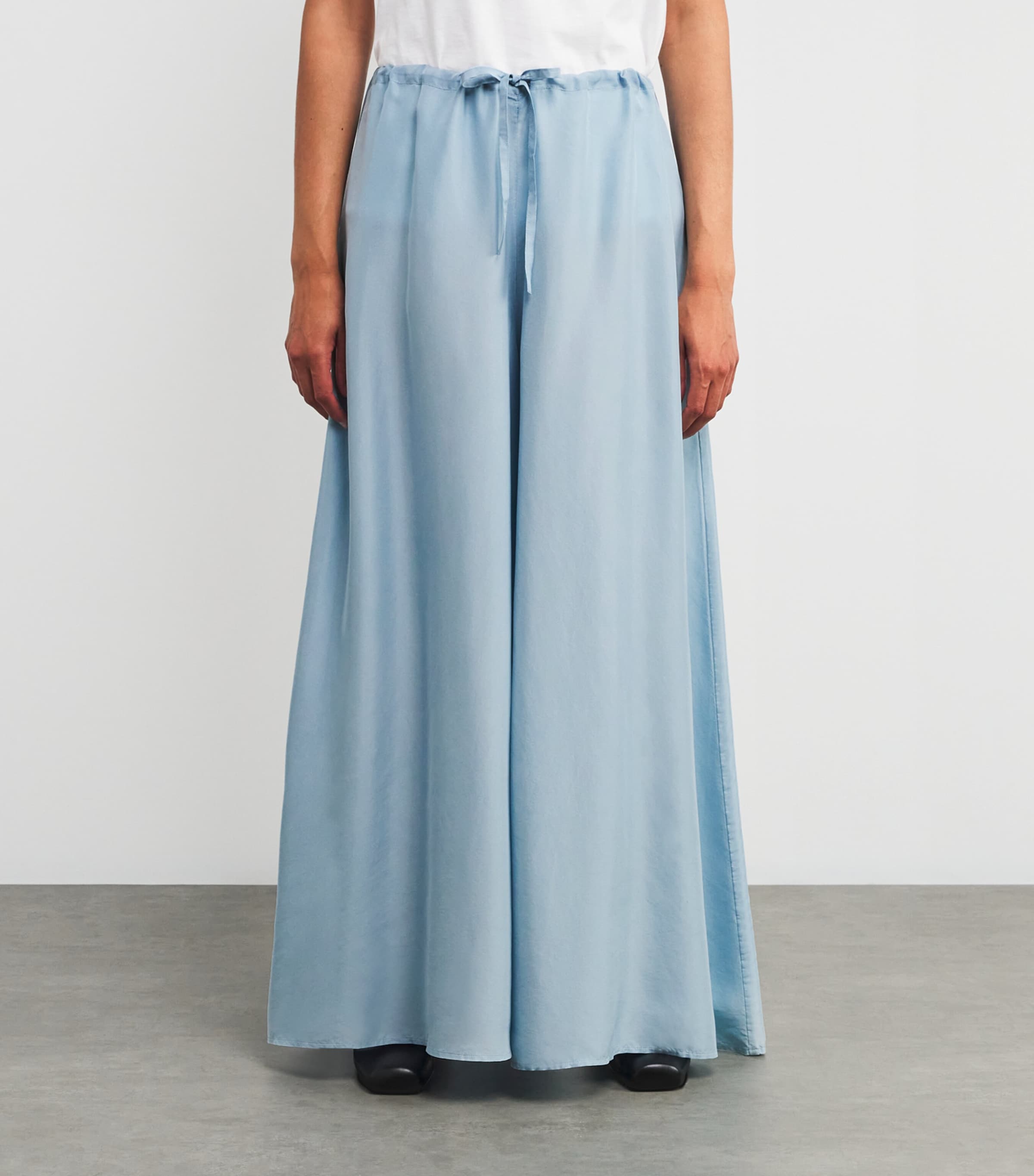 Silk Shades Of Nature Wide-Leg Trousers LIGHT BLUE Image 3