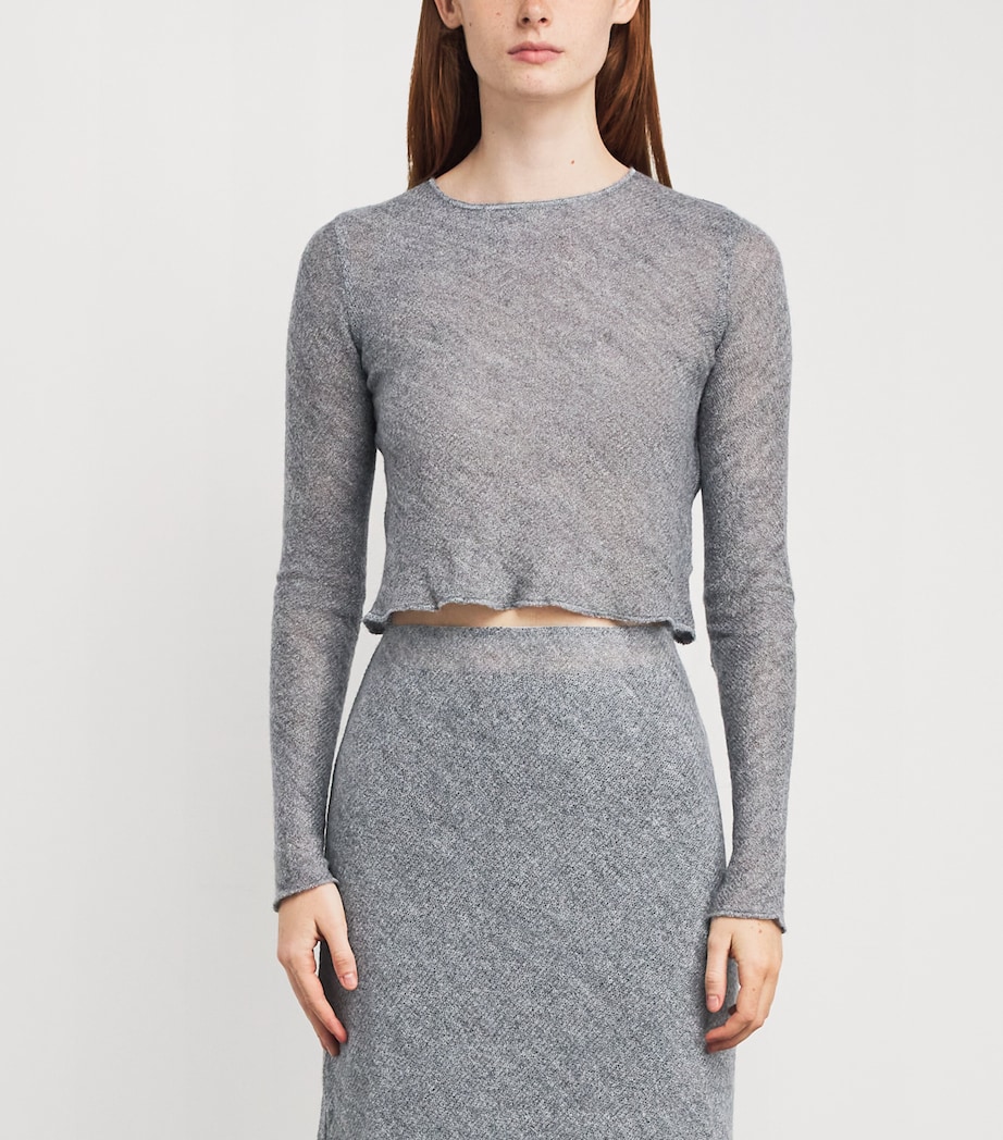 Long-Sleeve Crop Top MEDIUM GREY Image 3