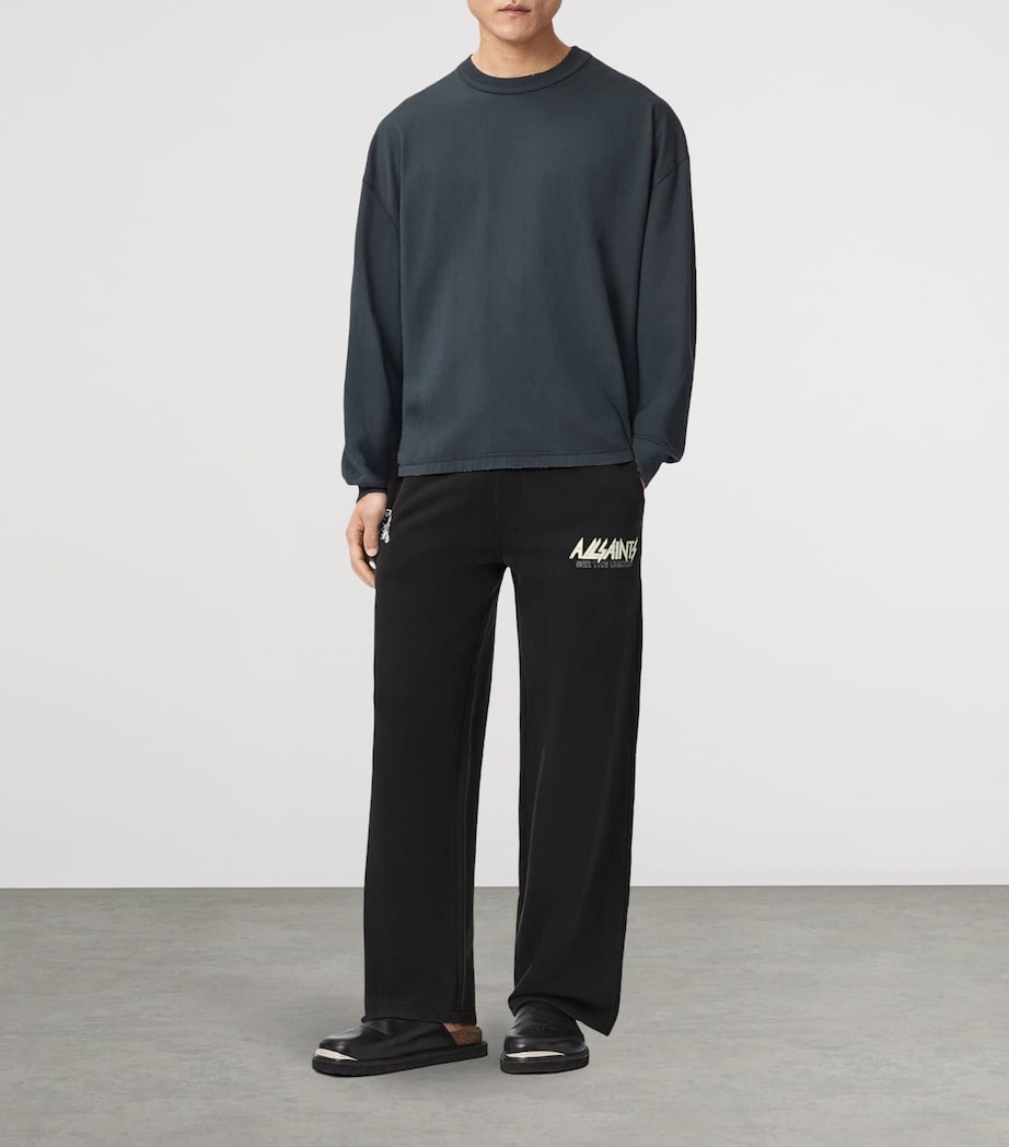AllSaints Mens Organic Cotton Chromium Sweatpants Washed Black Image 2