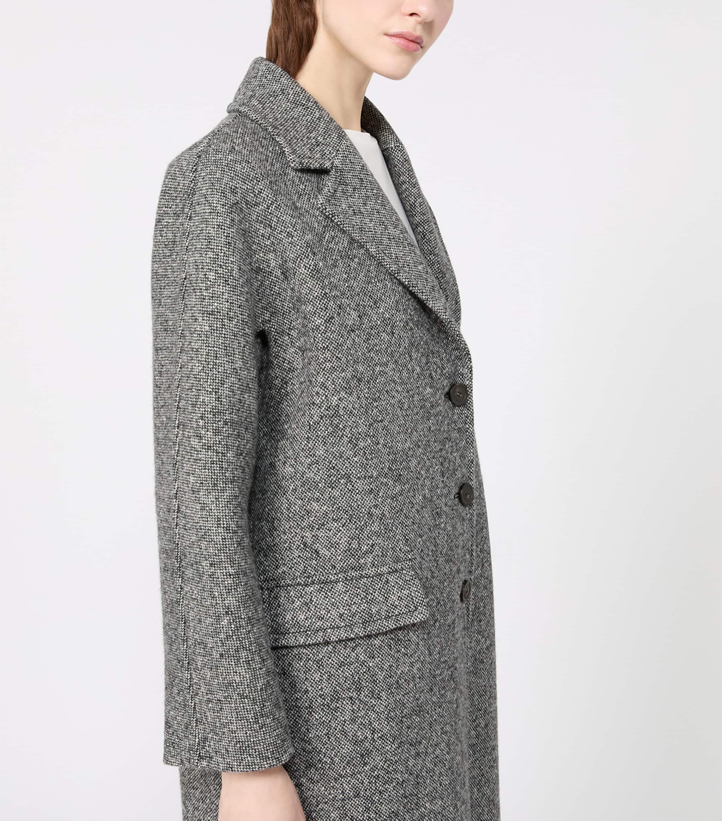 Weekend Max Mara Womens Virgin Wool-Blend Coat Black White Image 5