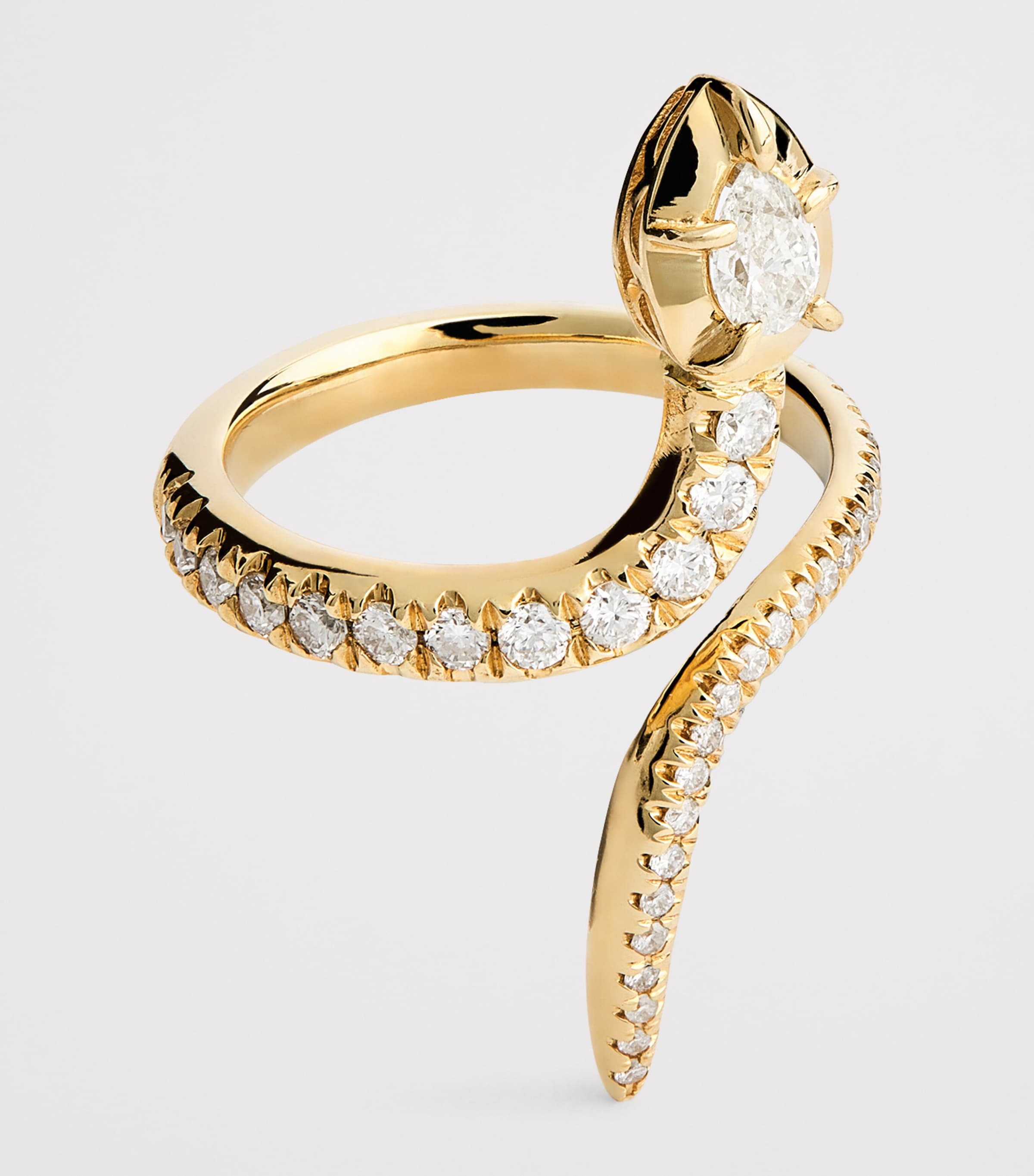Yellow Gold and Diamond Sophia Snake Ring YELLOW GOLD Image 4