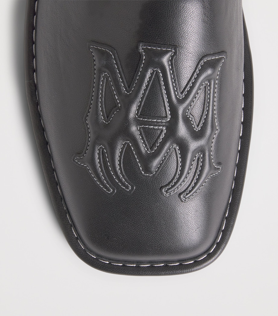 Leather MA Logo Slippers BLACK Image 6
